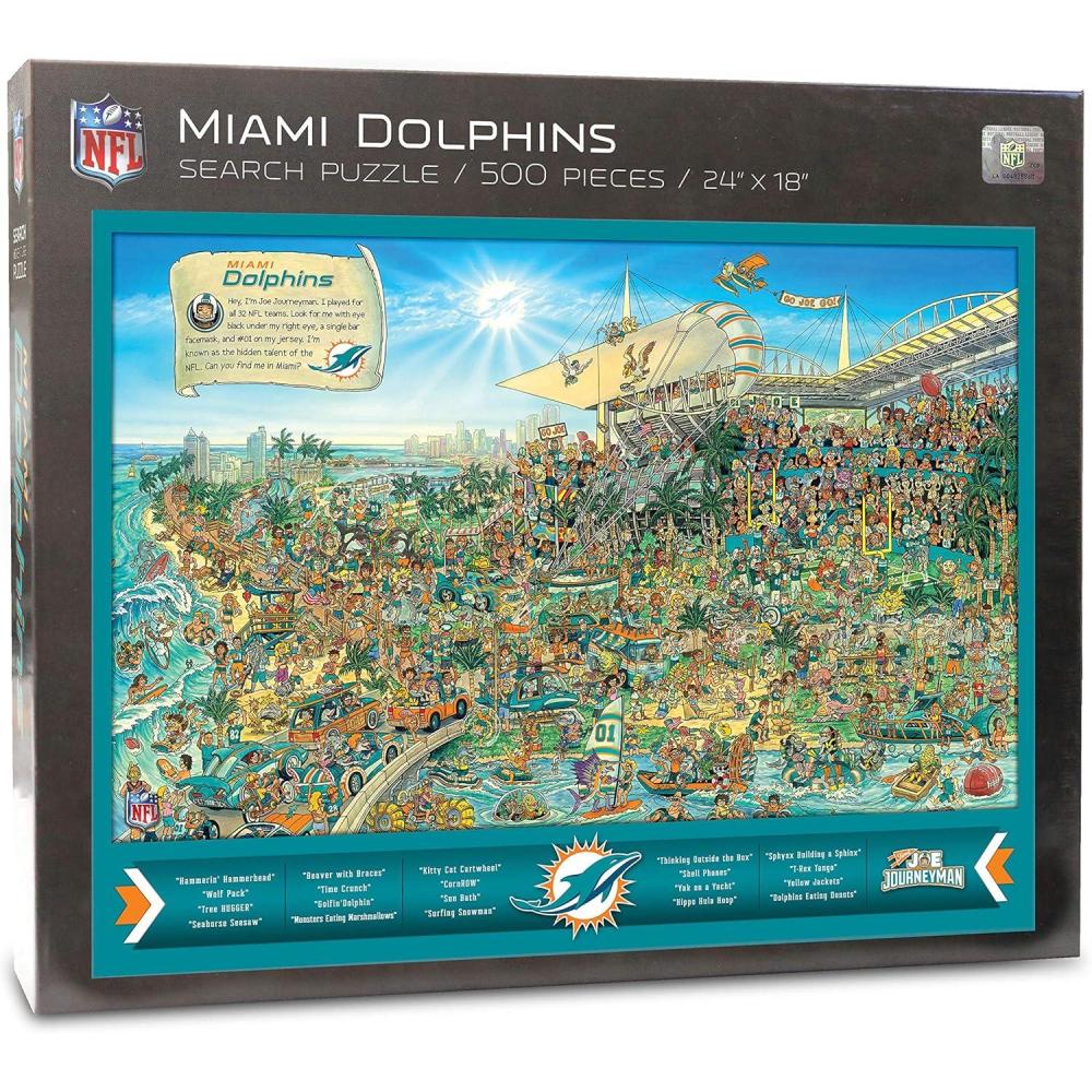 imageYouTheFan NFL Joe Journeyman 18 x 24 500Piece Team PuzzleMiami Dolphins