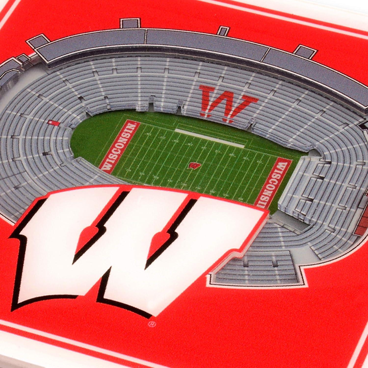 imageYouTheFan NCAA 3D StadiumView CoastersWisconsin Badgers