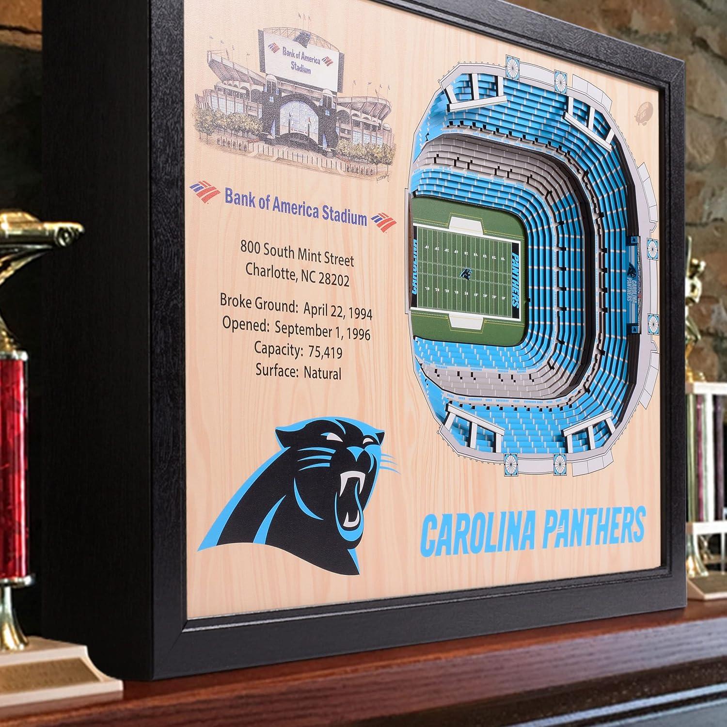 imageYouTheFan NFL 25Layer StadiumView Wall ArtCarolina Panthers