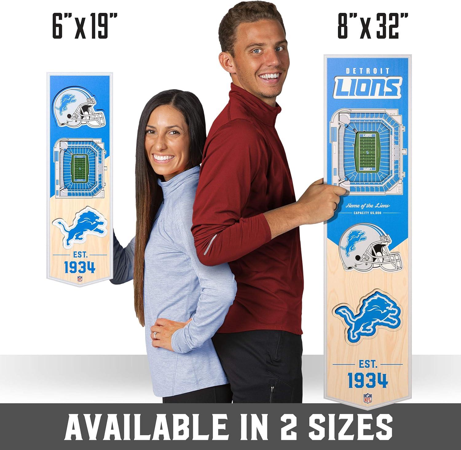 imageYouTheFan NFL 3D Stadium Banner 6x19Detroit Lions