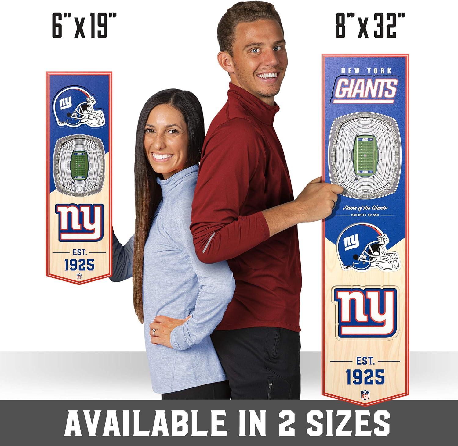 imageYouTheFan NFL 3D Stadium Banner 6x19New York Giants