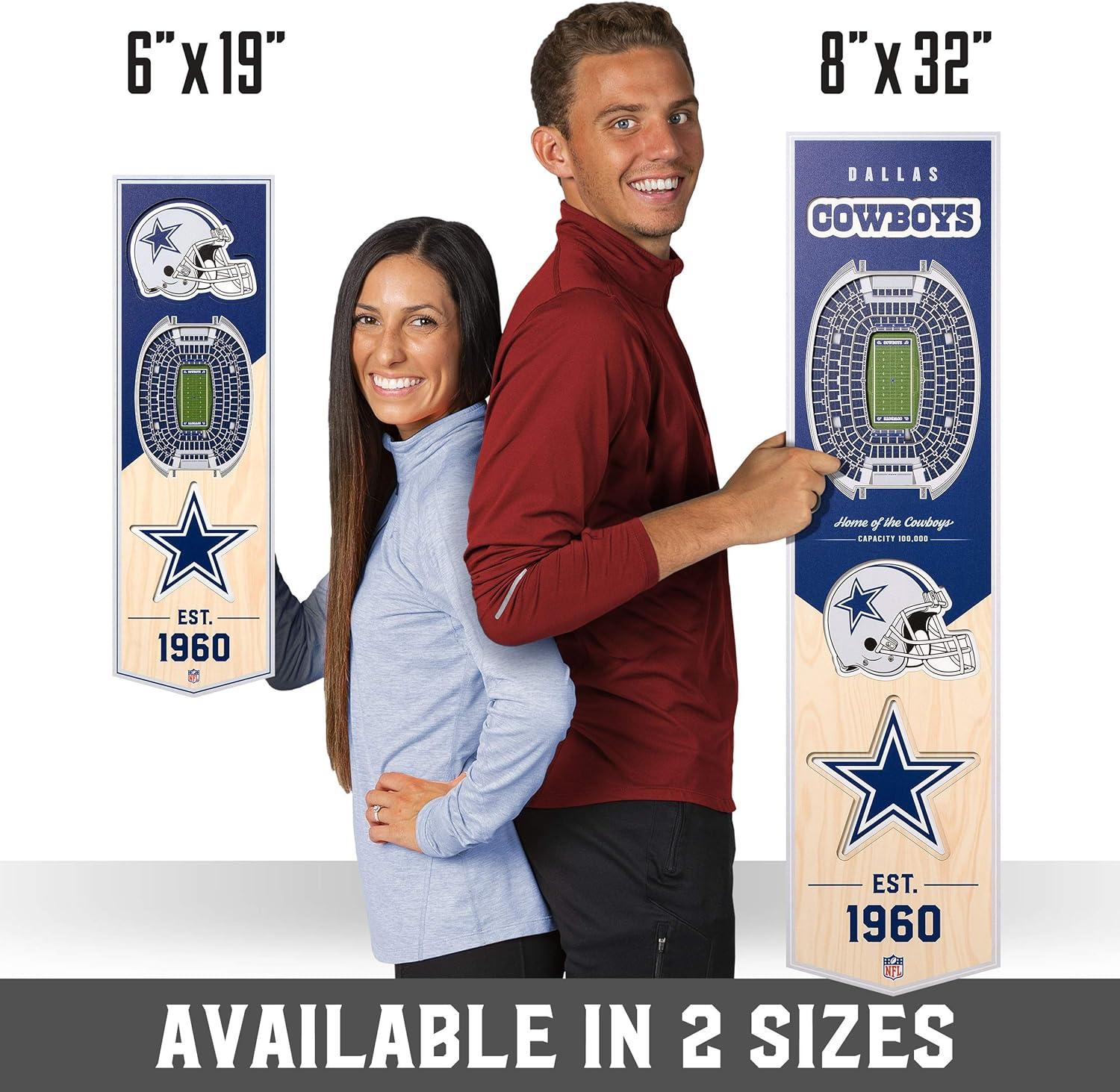 imageYouTheFan NFL 3D Stadium Banner 8 x 32 InchesDallas Cowboys