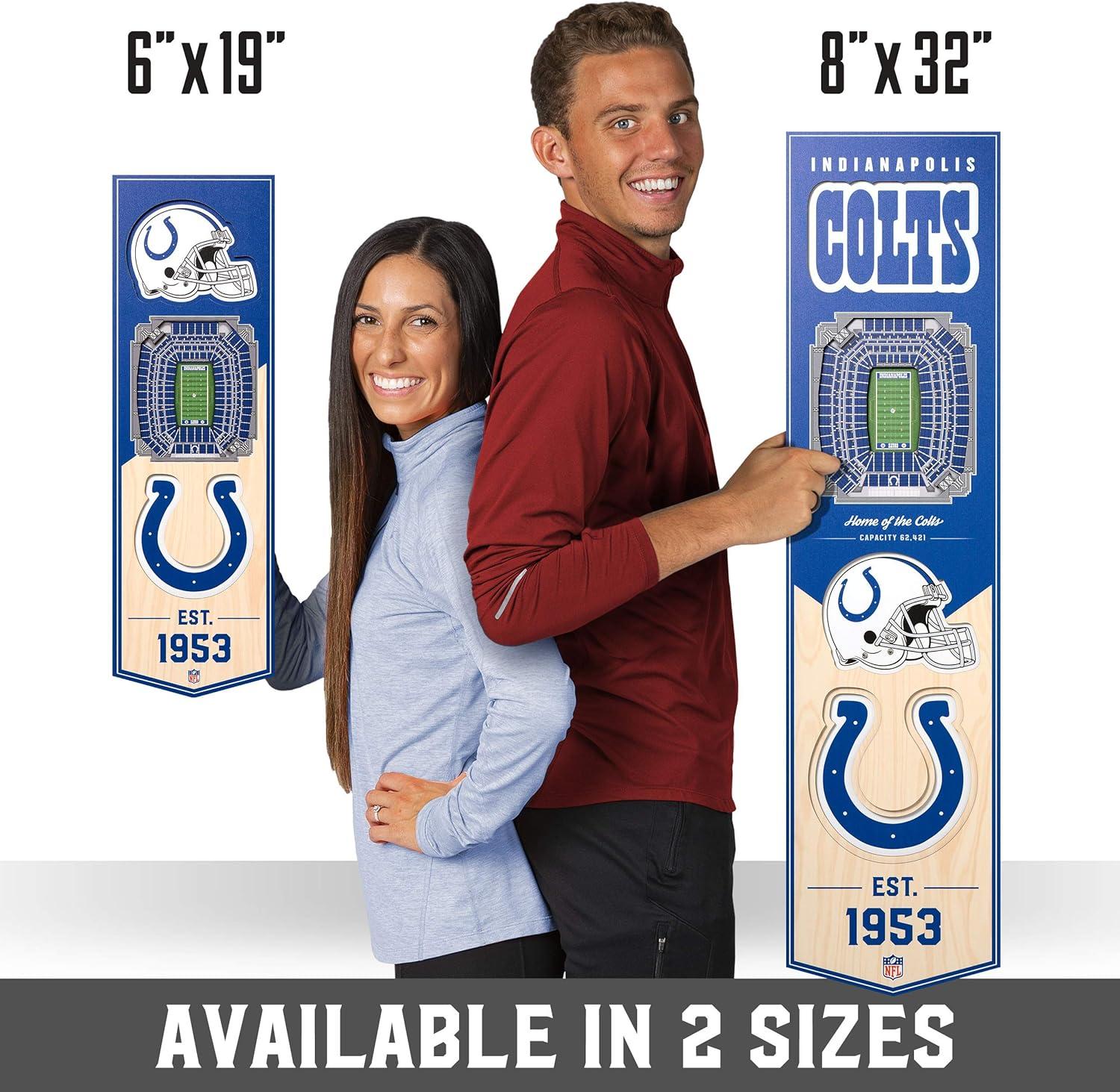 imageYouTheFan NFL 3D Stadium Banner 8 x 32 InchesIndianapolis Colts