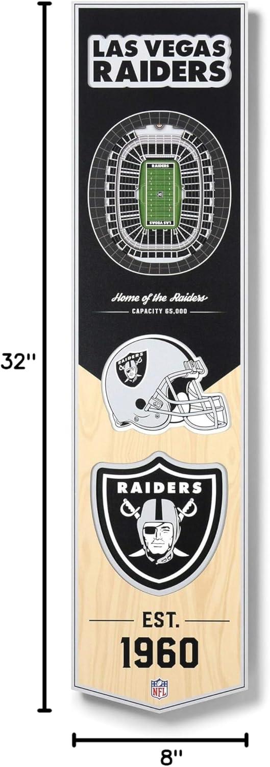 imageYouTheFan NFL 3D Stadium Banner 8 x 32 InchesLas Vegas Raiders