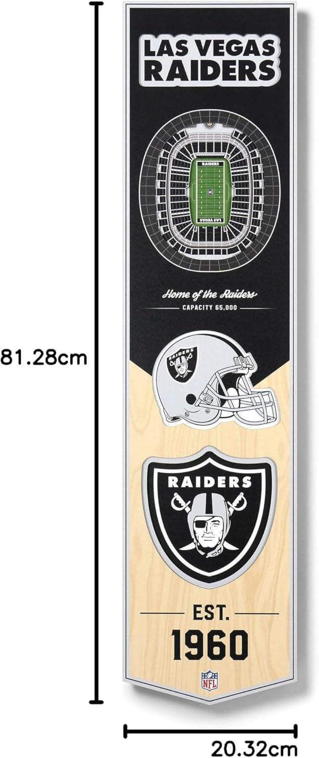 imageYouTheFan NFL 3D Stadium Banner 8 x 32 InchesLas Vegas Raiders