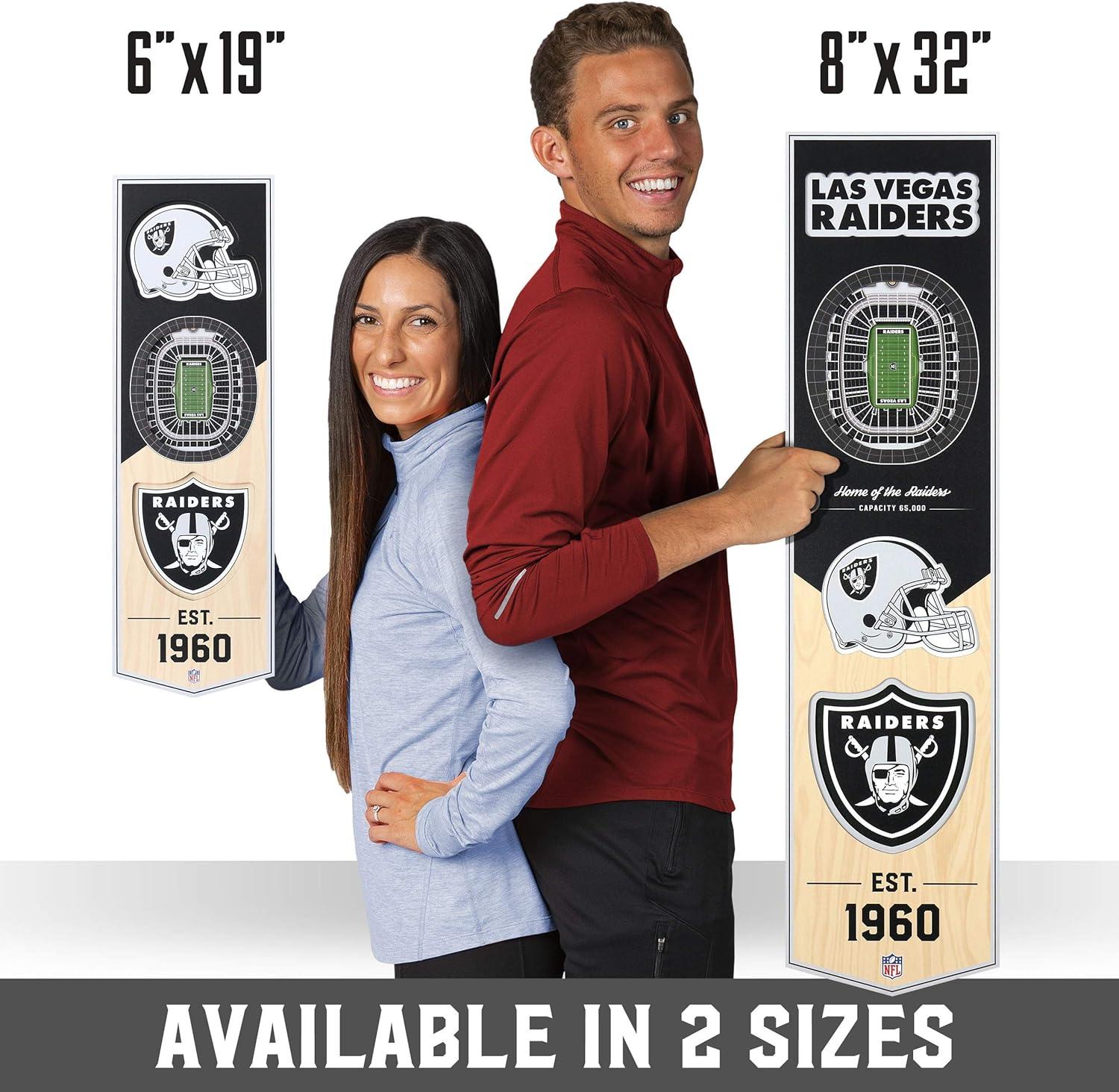 imageYouTheFan NFL 3D Stadium Banner 8 x 32 InchesLas Vegas Raiders