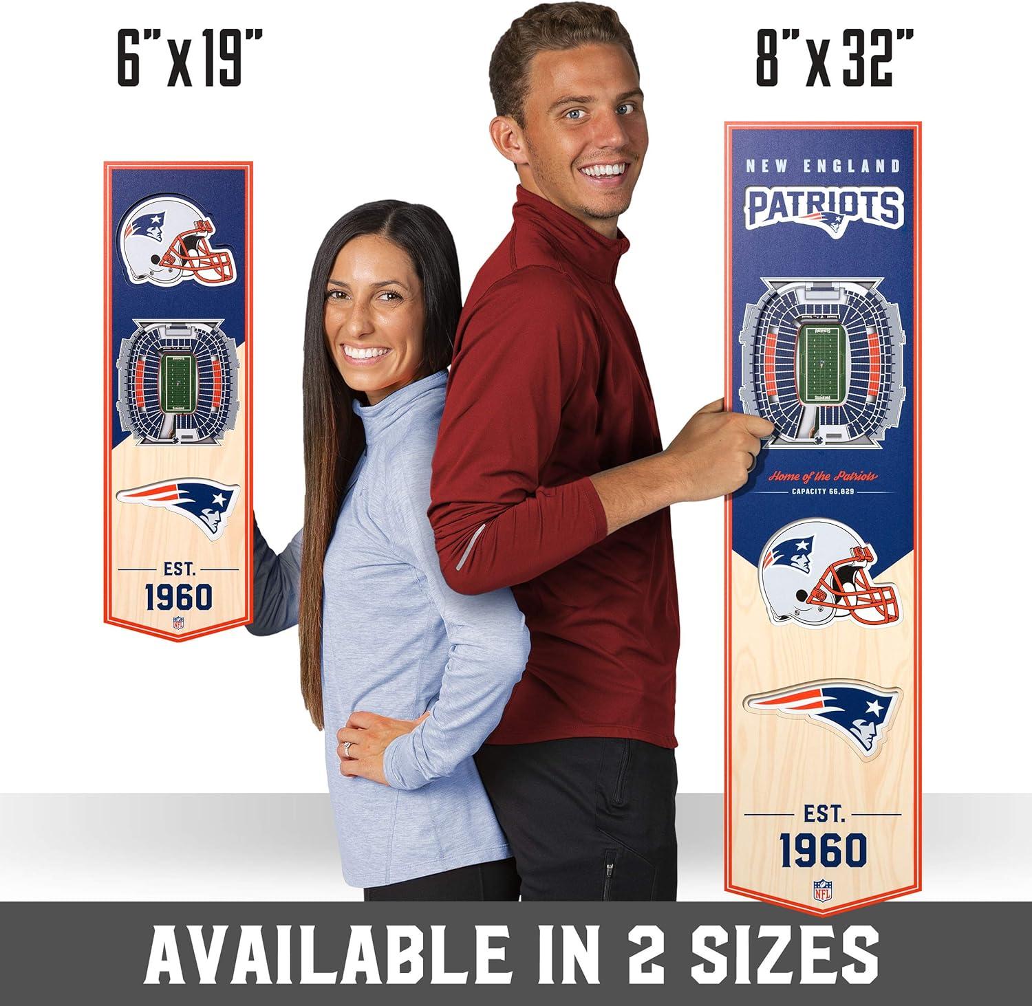 imageYouTheFan NFL 3D Stadium Banner 8 x 32 InchesNew England Patriots