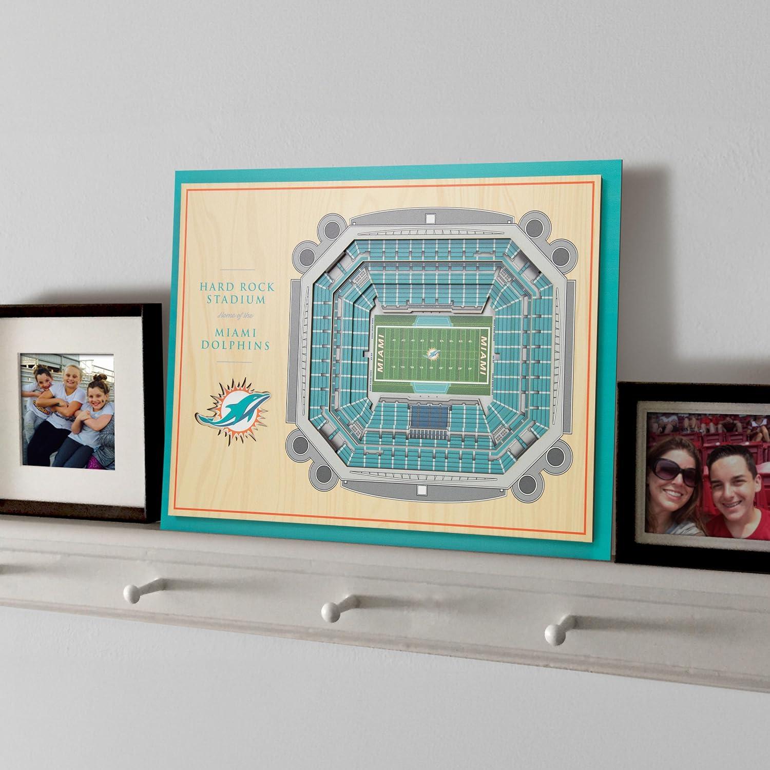 imageYouTheFan NFL 5Layer StadiumView Wall ArtMiami Dolphins