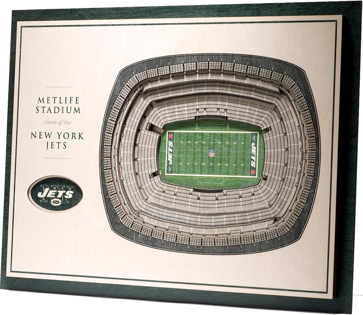imageYouTheFan NFL 5Layer StadiumView Wall ArtNew York Jets