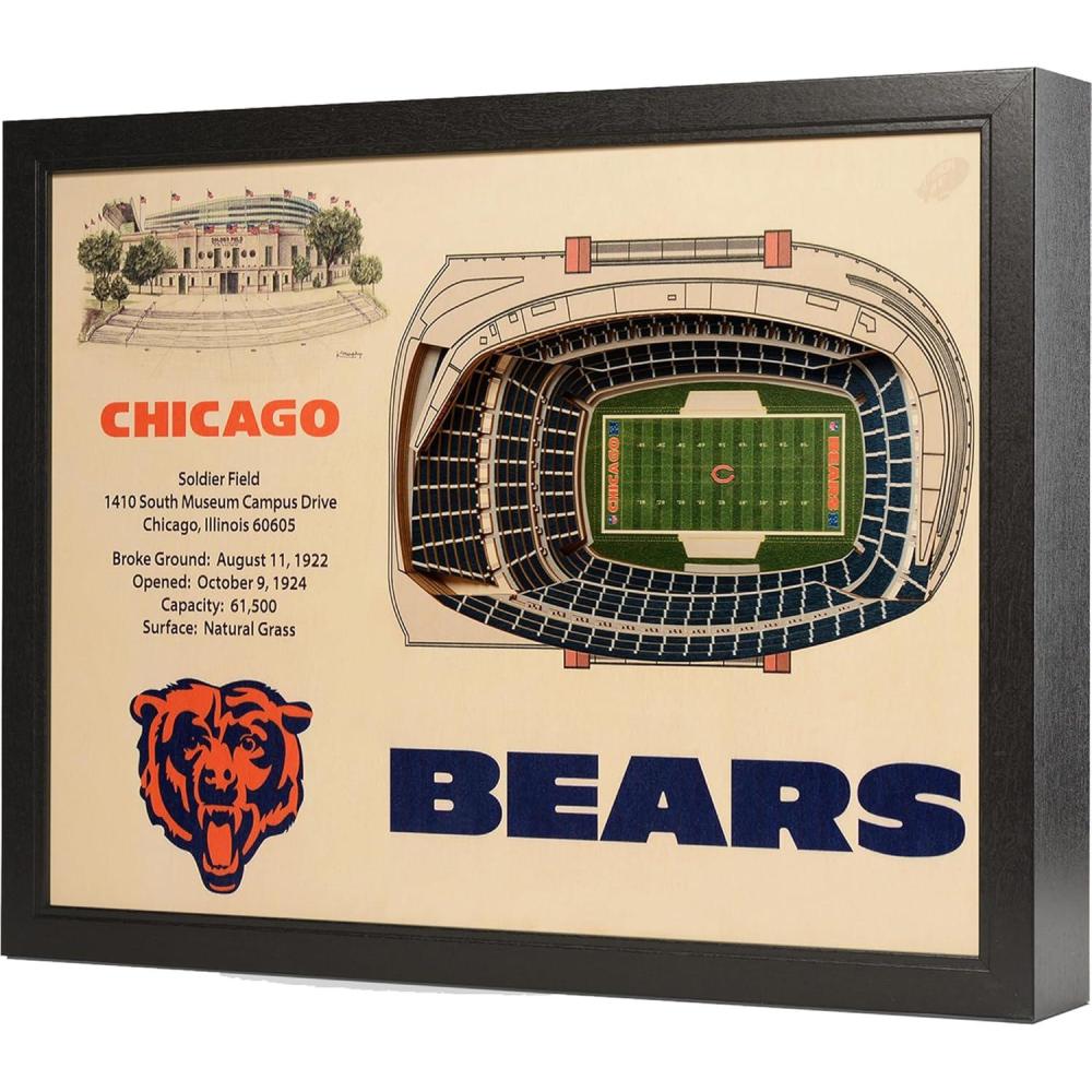 imageYouTheFan NFL 25Layer StadiumView Wall ArtChicago Bears