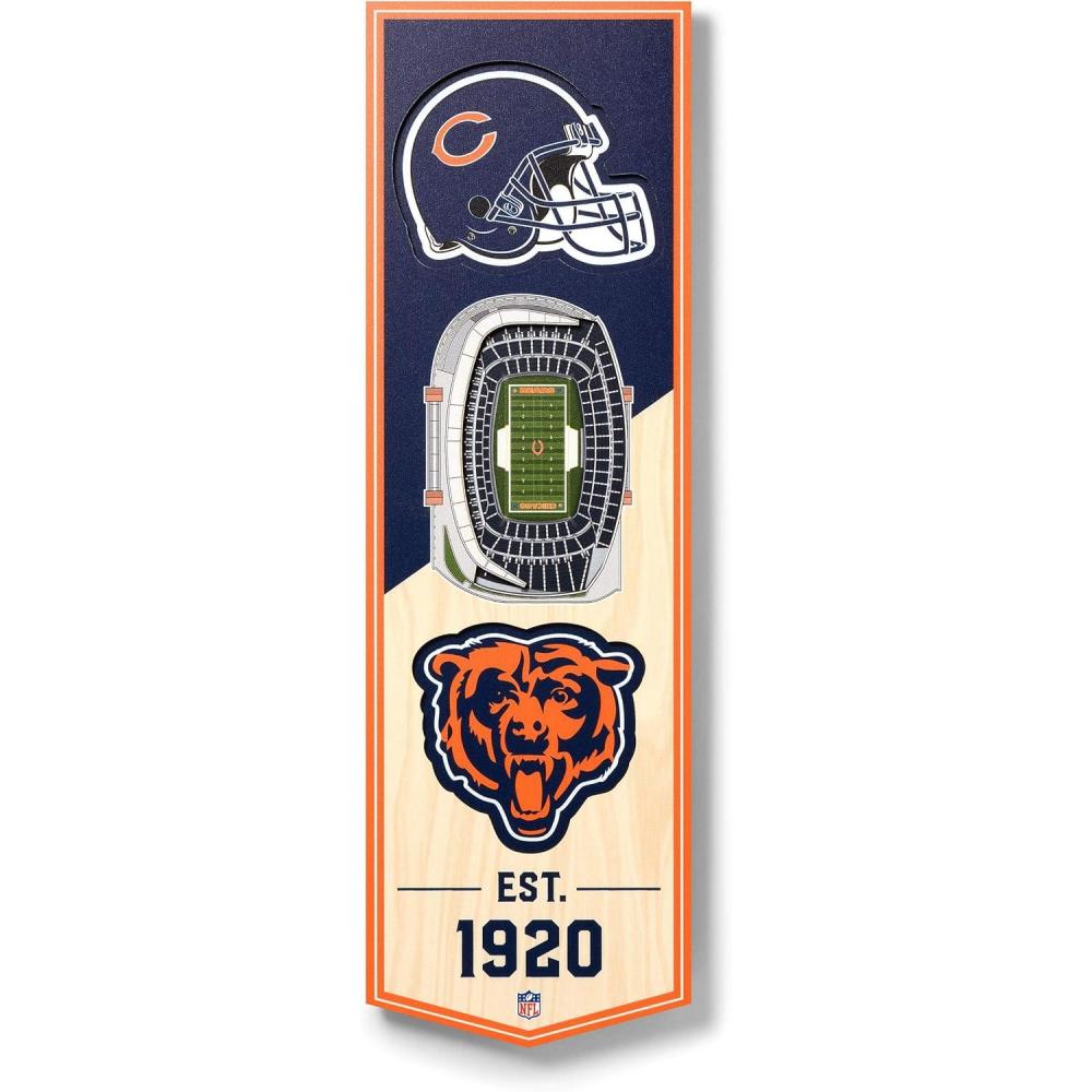imageYouTheFan NFL 3D Stadium Banner  6x19Chicago Bears