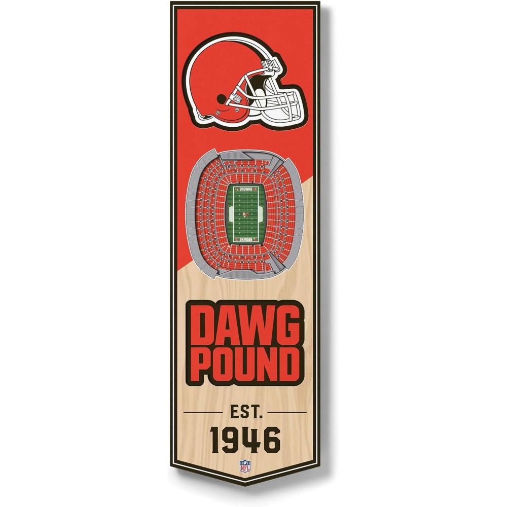 imageYouTheFan NFL 3D Stadium Banner  6x19Cleveland Browns