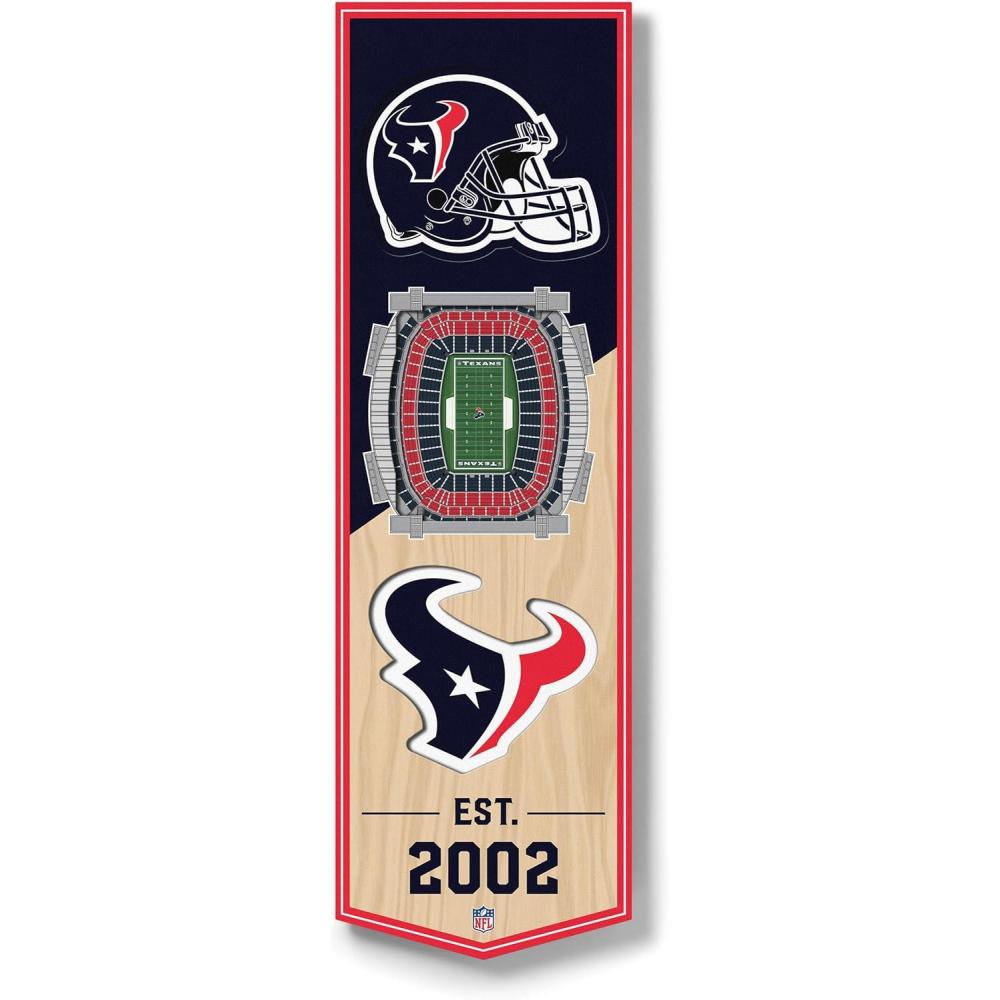 imageYouTheFan NFL 3D Stadium Banner  6x19Houston Texans