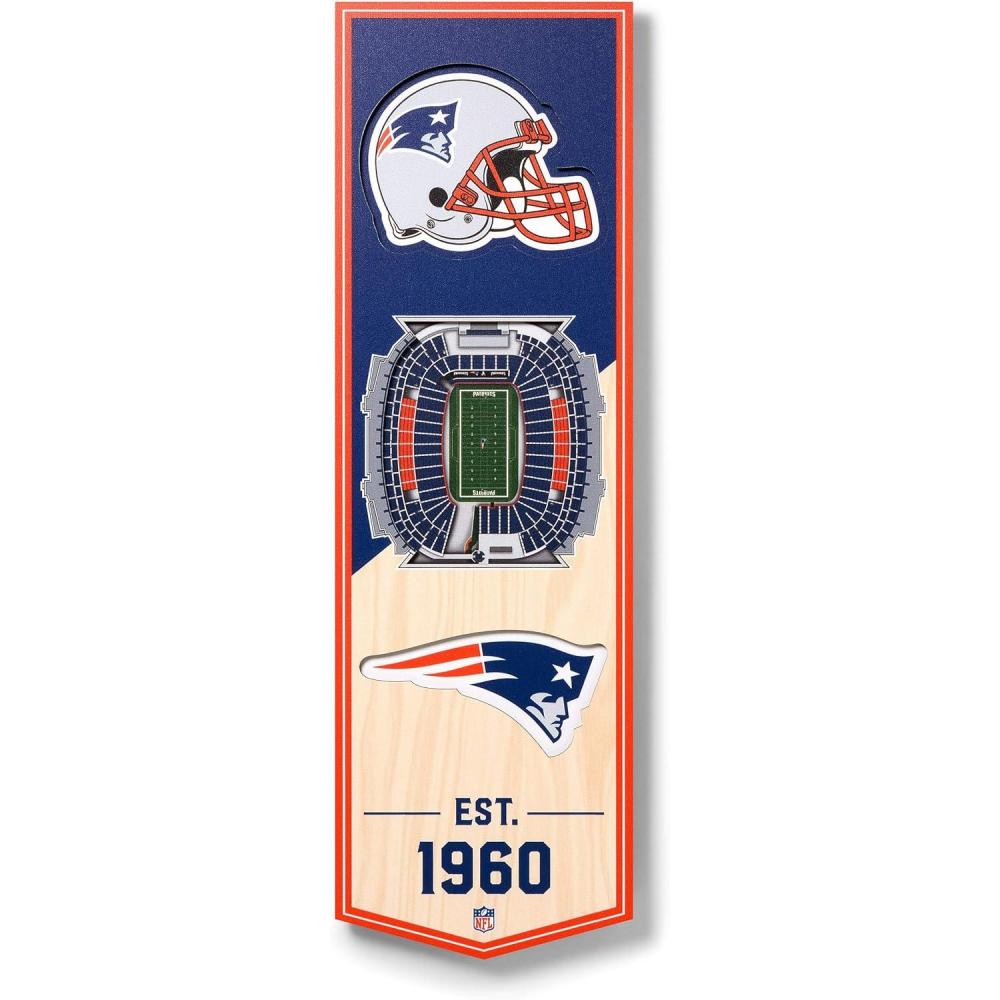 imageYouTheFan NFL 3D Stadium Banner  6x19New England Patriots