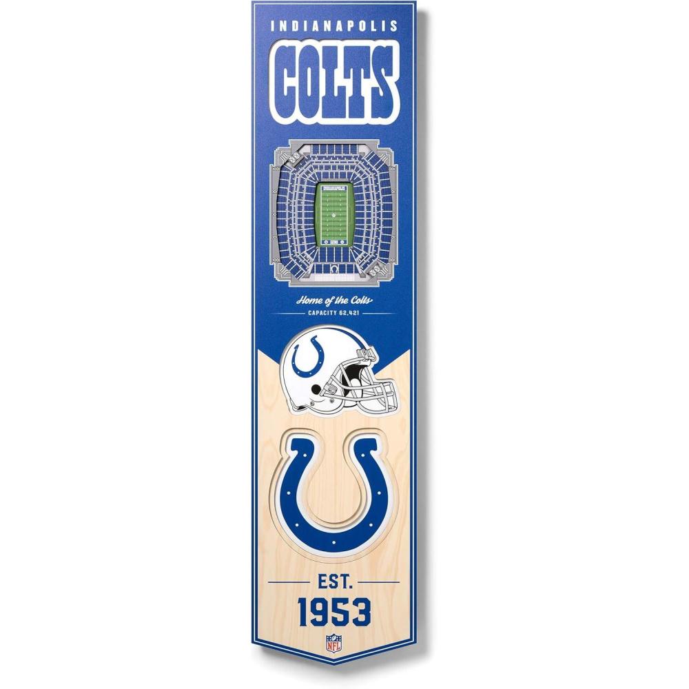 imageYouTheFan NFL 3D Stadium Banner 8 x 32 InchesIndianapolis Colts