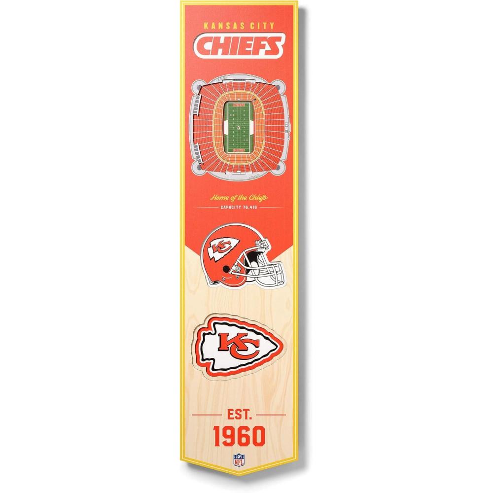 imageYouTheFan NFL 3D Stadium Banner 8 x 32 InchesKansas City Chiefs