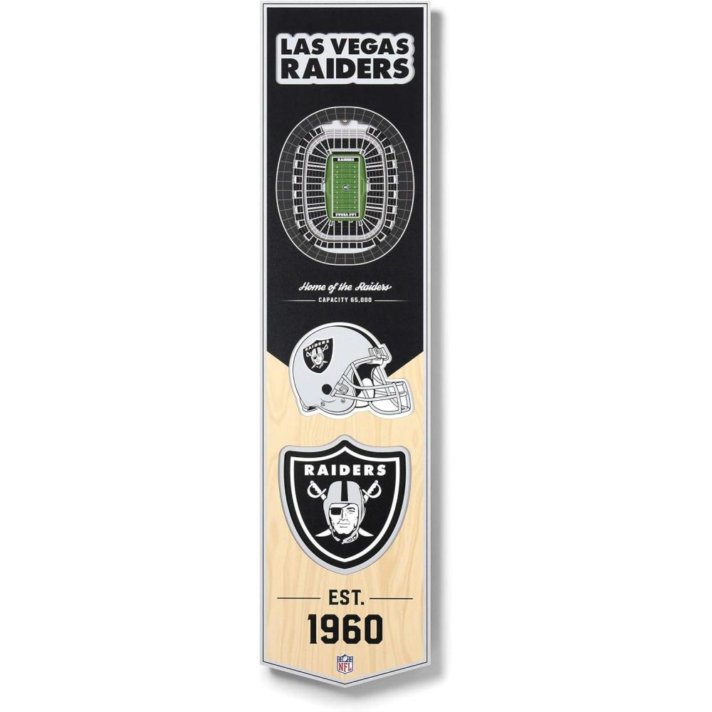 imageYouTheFan NFL 3D Stadium Banner 8 x 32 InchesLas Vegas Raiders