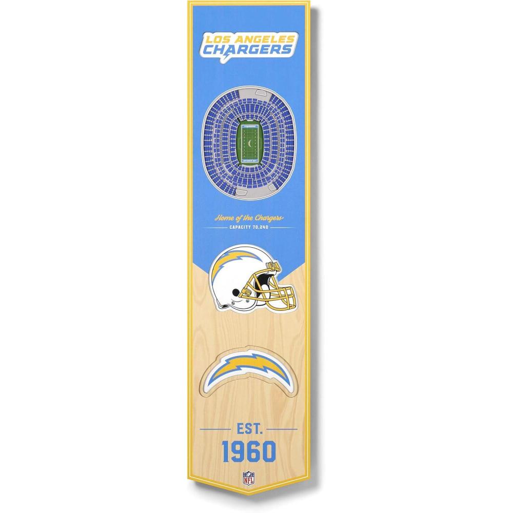 imageYouTheFan NFL 3D Stadium Banner 8 x 32 InchesLos Angeles Chargers