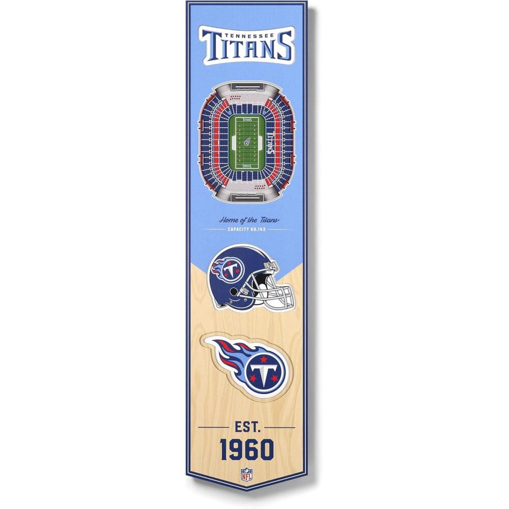 imageYouTheFan NFL 3D Stadium Banner 8 x 32 InchesTennessee Titans