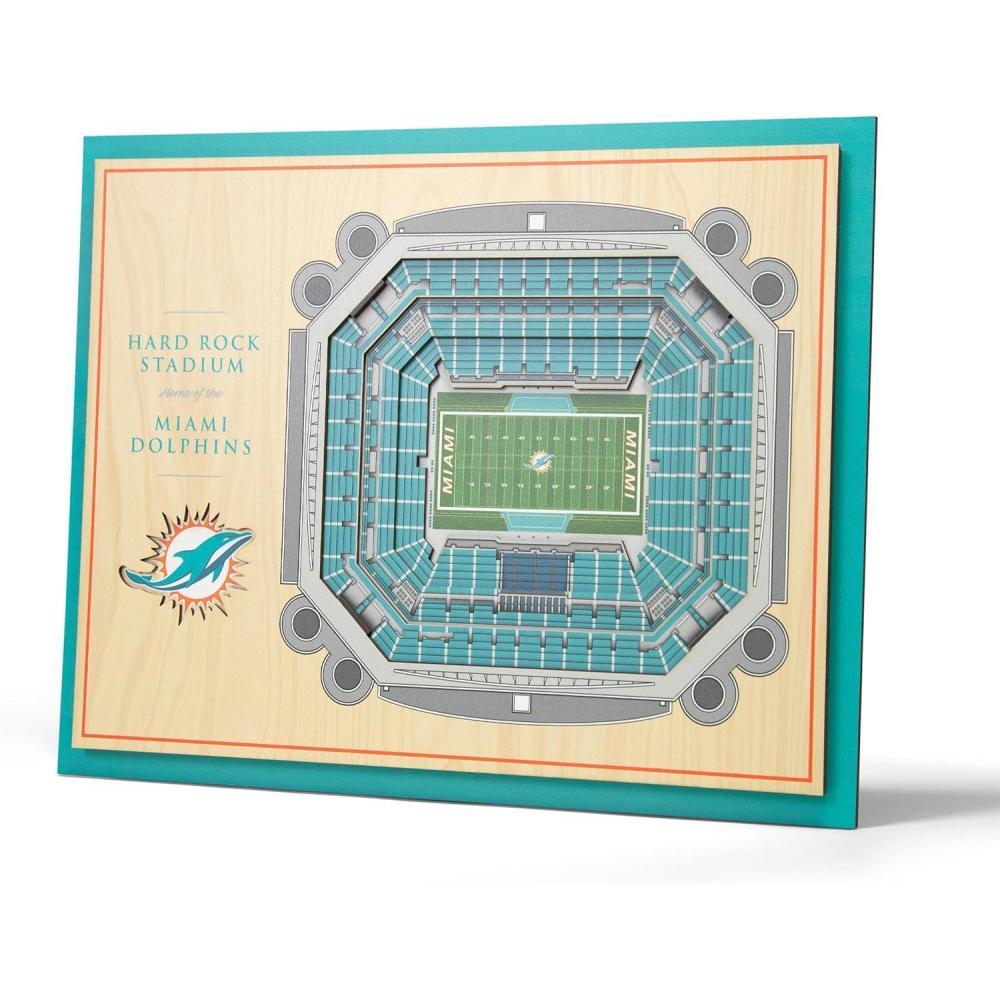 imageYouTheFan NFL 5Layer StadiumView Wall ArtMiami Dolphins