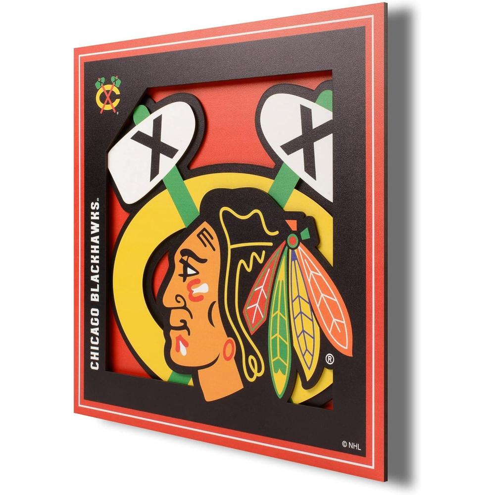 imageYouTheFan NHL 3D Logo Series Wall Art12x12Chicago Blackhawks