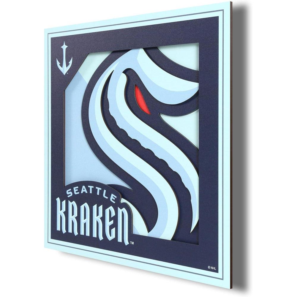 imageYouTheFan NHL 3D Logo Series Wall Art12x12Seattle Kraken