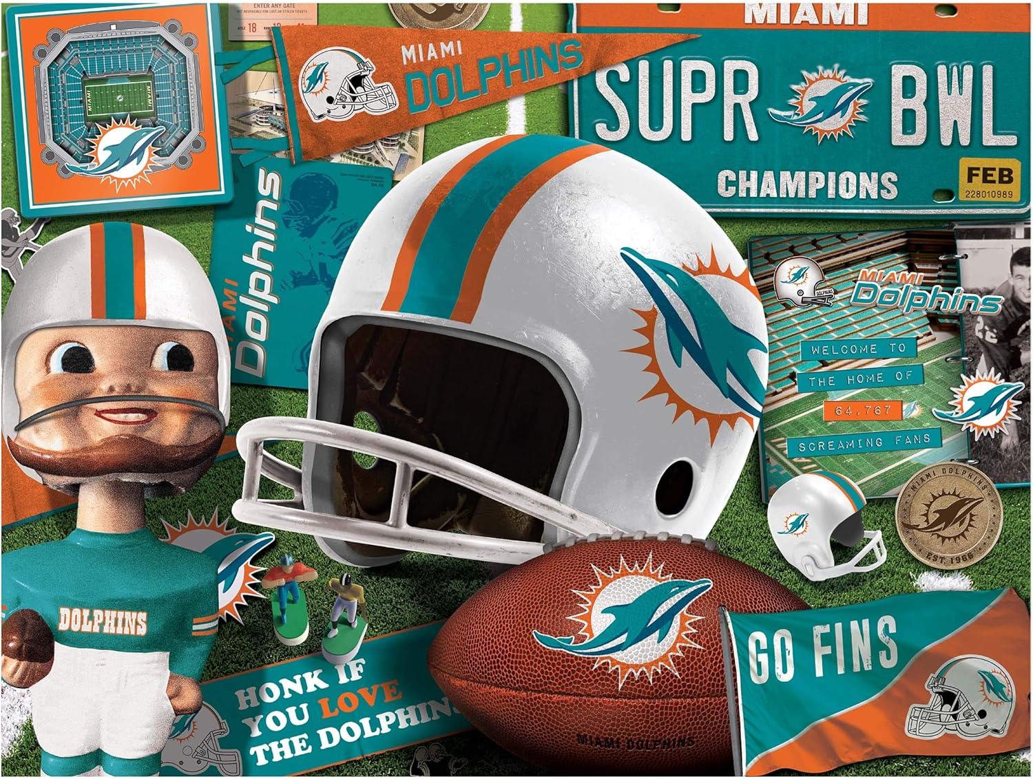 imageYouTheFan NFL Retro Series Puzzle 500 PiecesMiami Dolphins