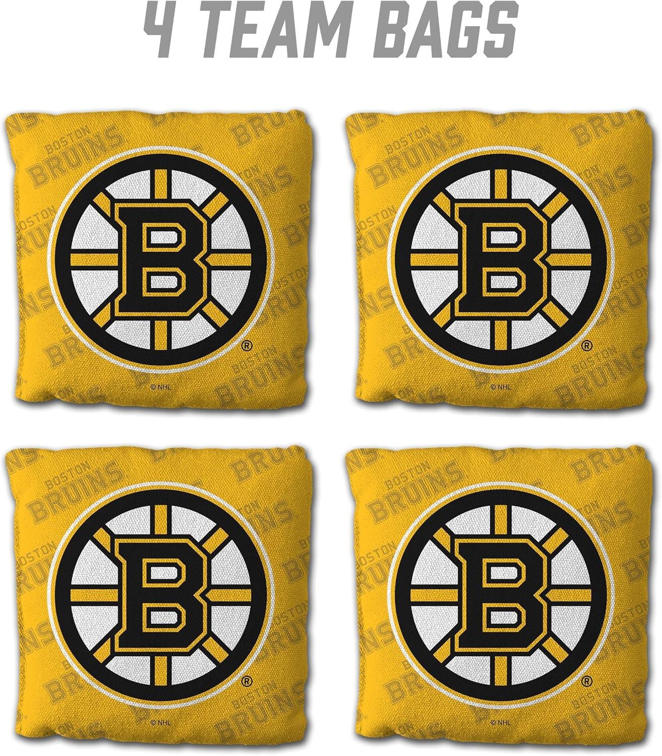 imageYouTheFan OfficiallyLicensed NHL Set of 4 Cornhole Bags All Weather Regulation 6 x 6 Size 16oz Weight Designed in USABoston Bruins Yellow