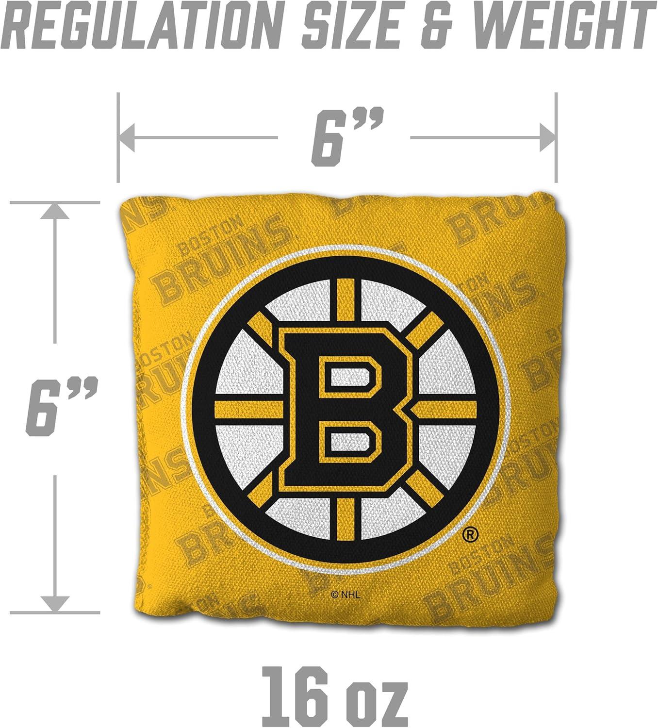 imageYouTheFan OfficiallyLicensed NHL Set of 4 Cornhole Bags All Weather Regulation 6 x 6 Size 16oz Weight Designed in USABoston Bruins Yellow