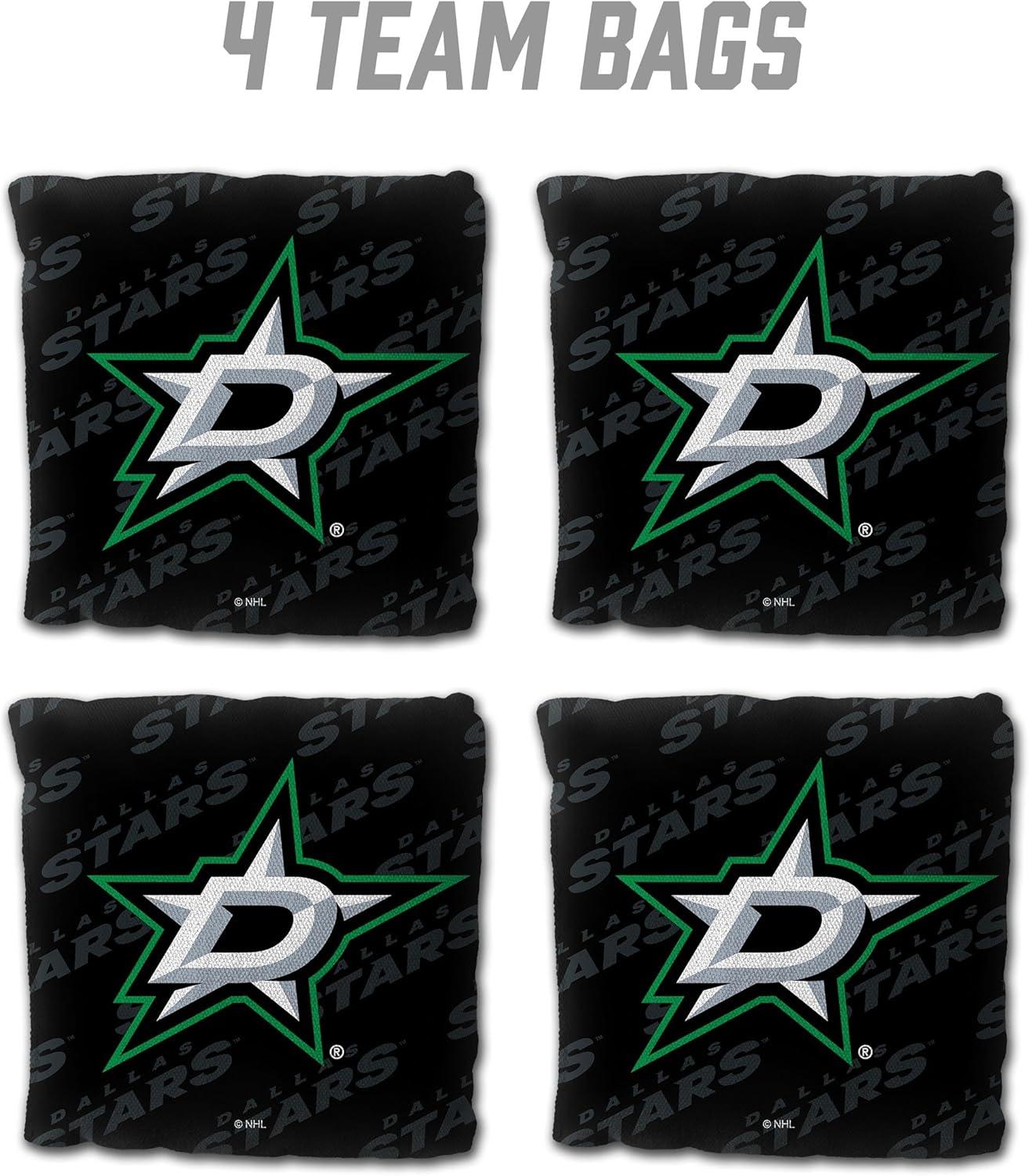 imageYouTheFan OfficiallyLicensed NHL Set of 4 Cornhole Bags All Weather Regulation 6 x 6 Size 16oz Weight Designed in USADallas Stars Black