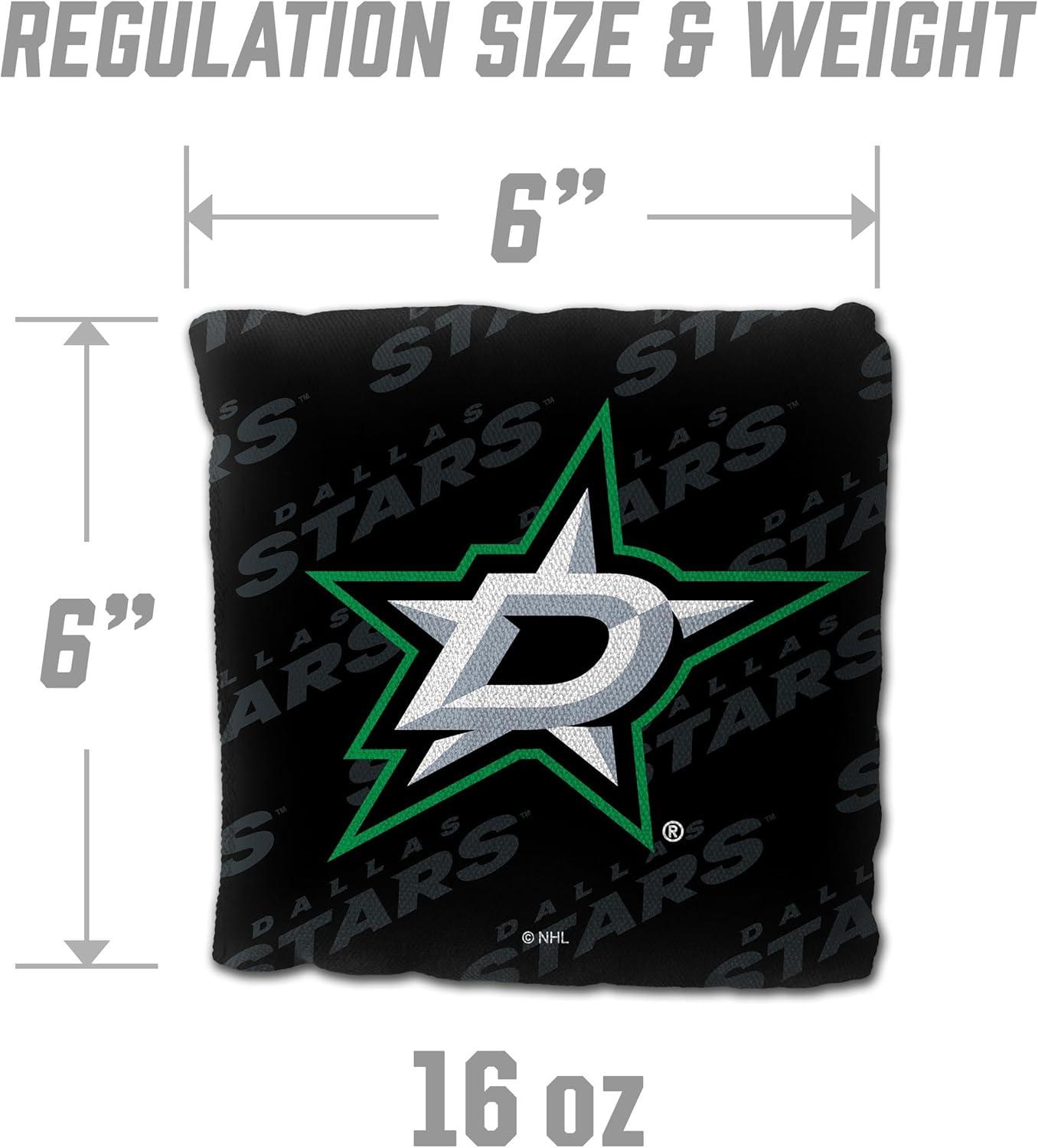 imageYouTheFan OfficiallyLicensed NHL Set of 4 Cornhole Bags All Weather Regulation 6 x 6 Size 16oz Weight Designed in USADallas Stars Black