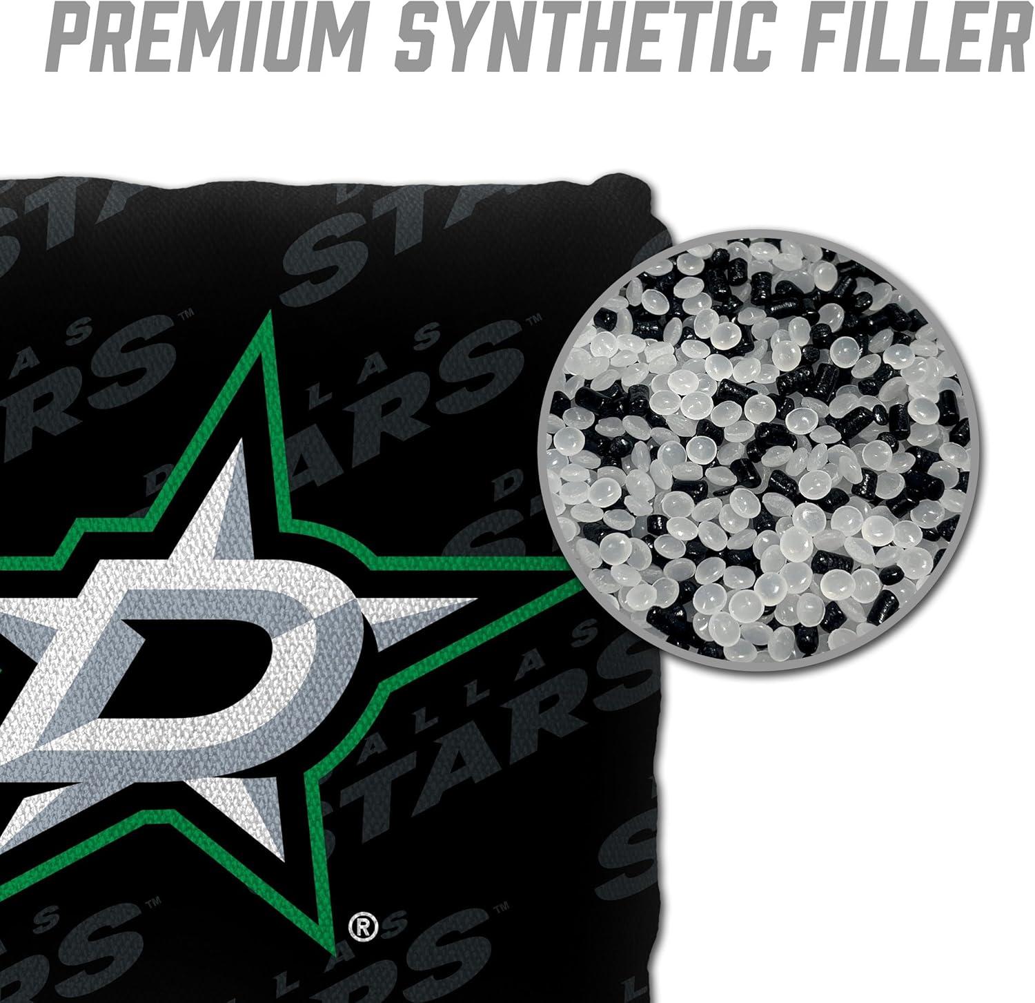 imageYouTheFan OfficiallyLicensed NHL Set of 4 Cornhole Bags All Weather Regulation 6 x 6 Size 16oz Weight Designed in USADallas Stars Black