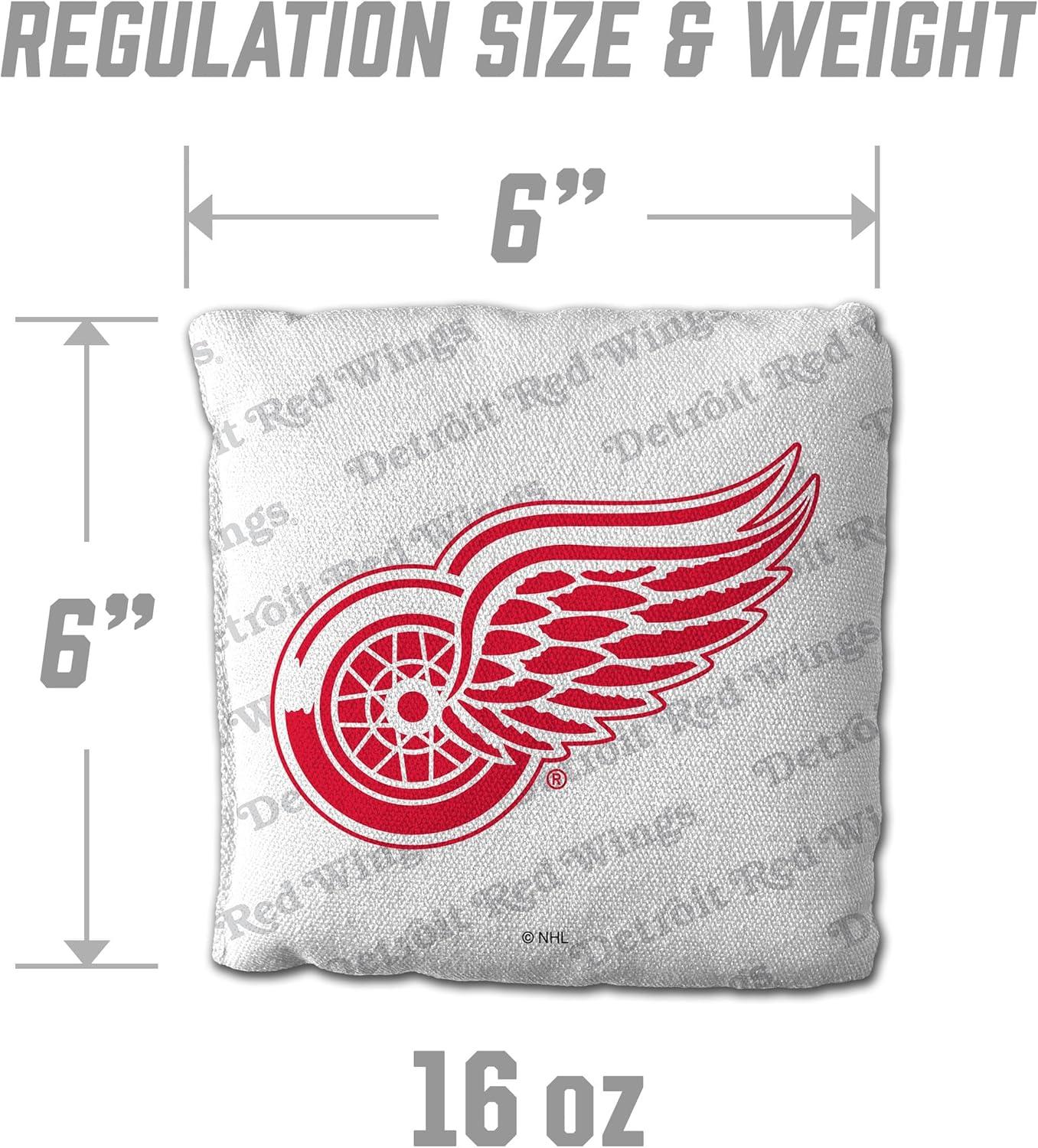 imageYouTheFan OfficiallyLicensed NHL Set of 4 Cornhole Bags All Weather Regulation 6 x 6 Size 16oz Weight Designed in USADetroit Red Wings White