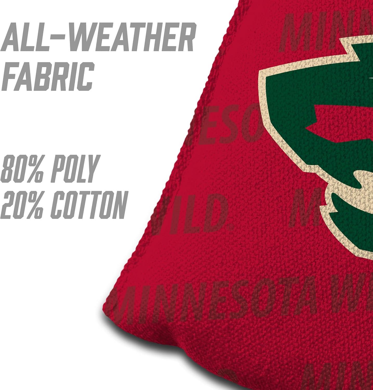 imageYouTheFan OfficiallyLicensed NHL Set of 4 Cornhole Bags All Weather Regulation 6 x 6 Size 16oz Weight Designed in USAMinnesota Wild Red