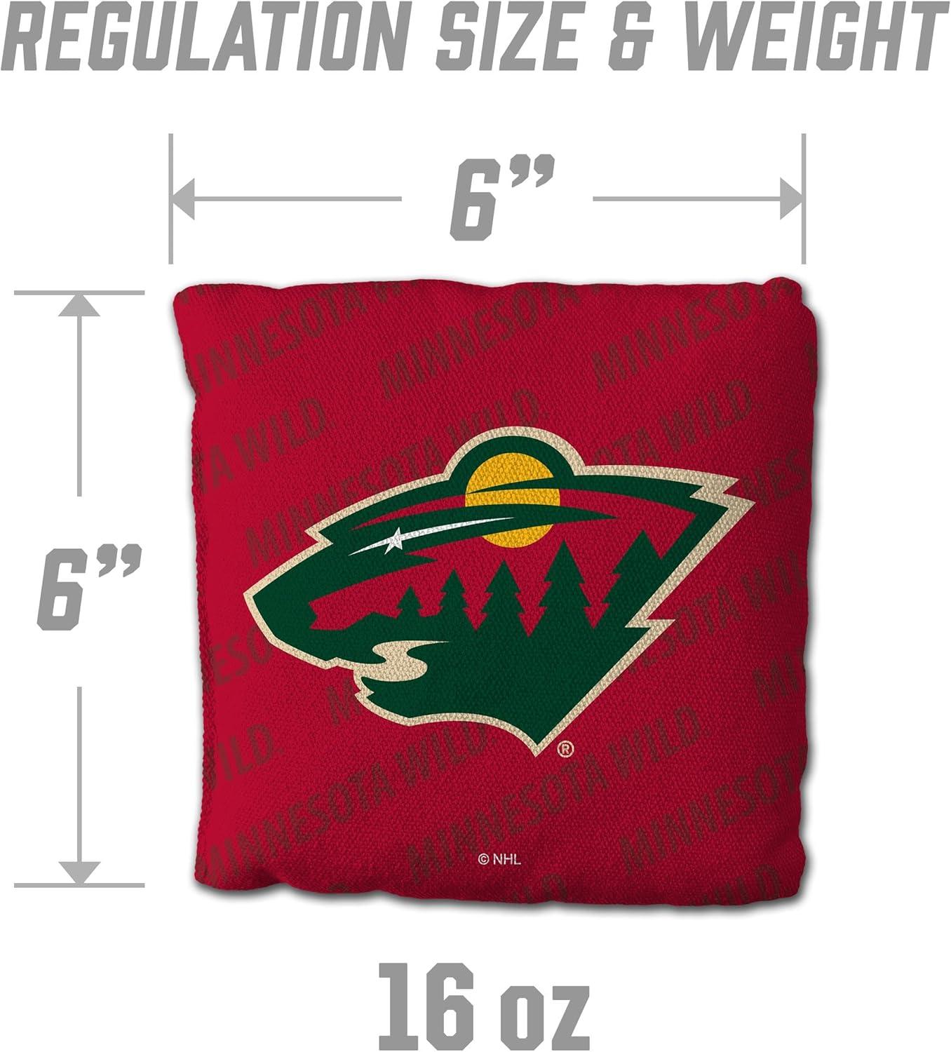 imageYouTheFan OfficiallyLicensed NHL Set of 4 Cornhole Bags All Weather Regulation 6 x 6 Size 16oz Weight Designed in USAMinnesota Wild Red