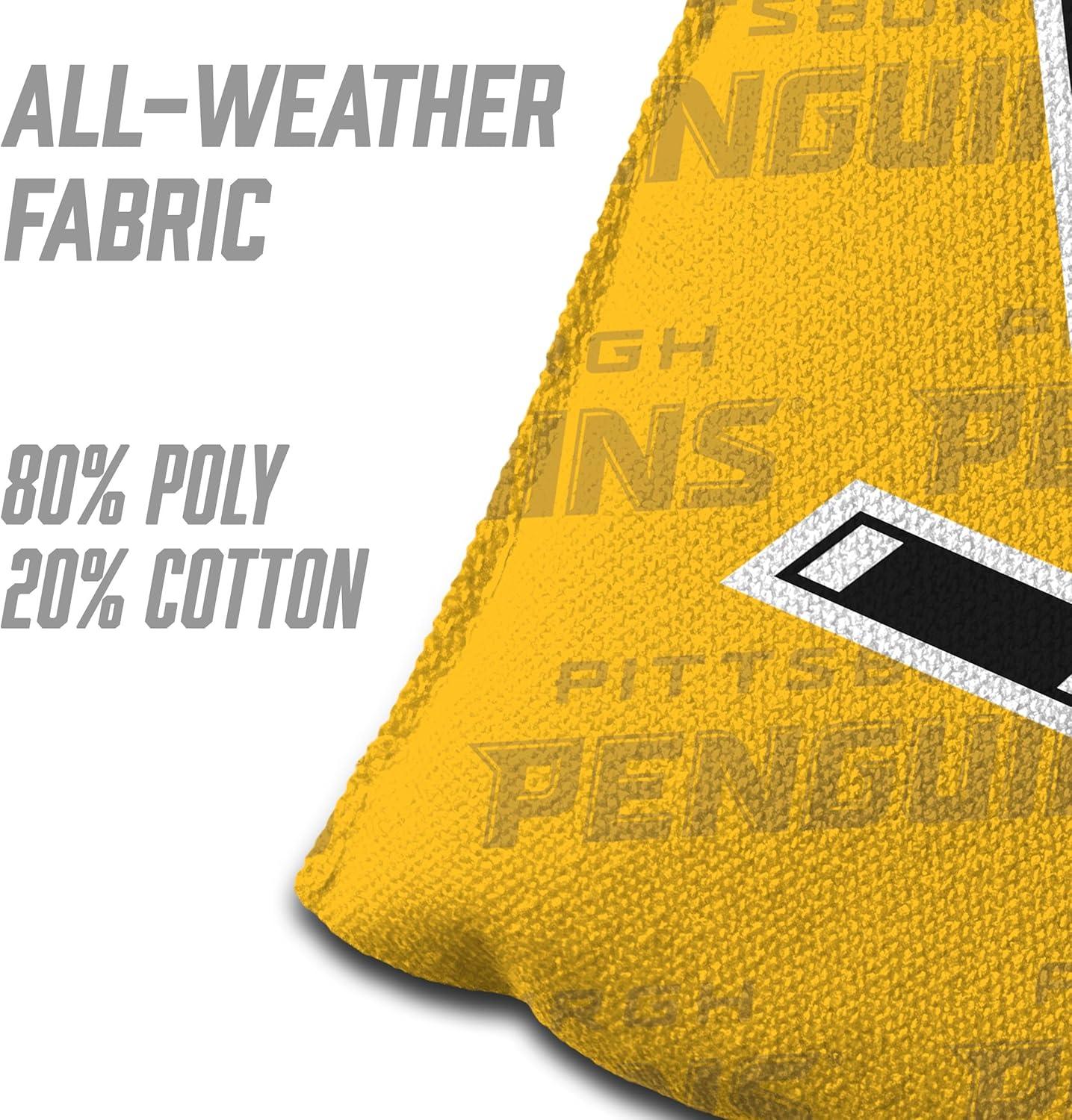 imageYouTheFan OfficiallyLicensed NHL Set of 4 Cornhole Bags All Weather Regulation 6 x 6 Size 16oz Weight Designed in USAPittsburgh Penguins Yellow