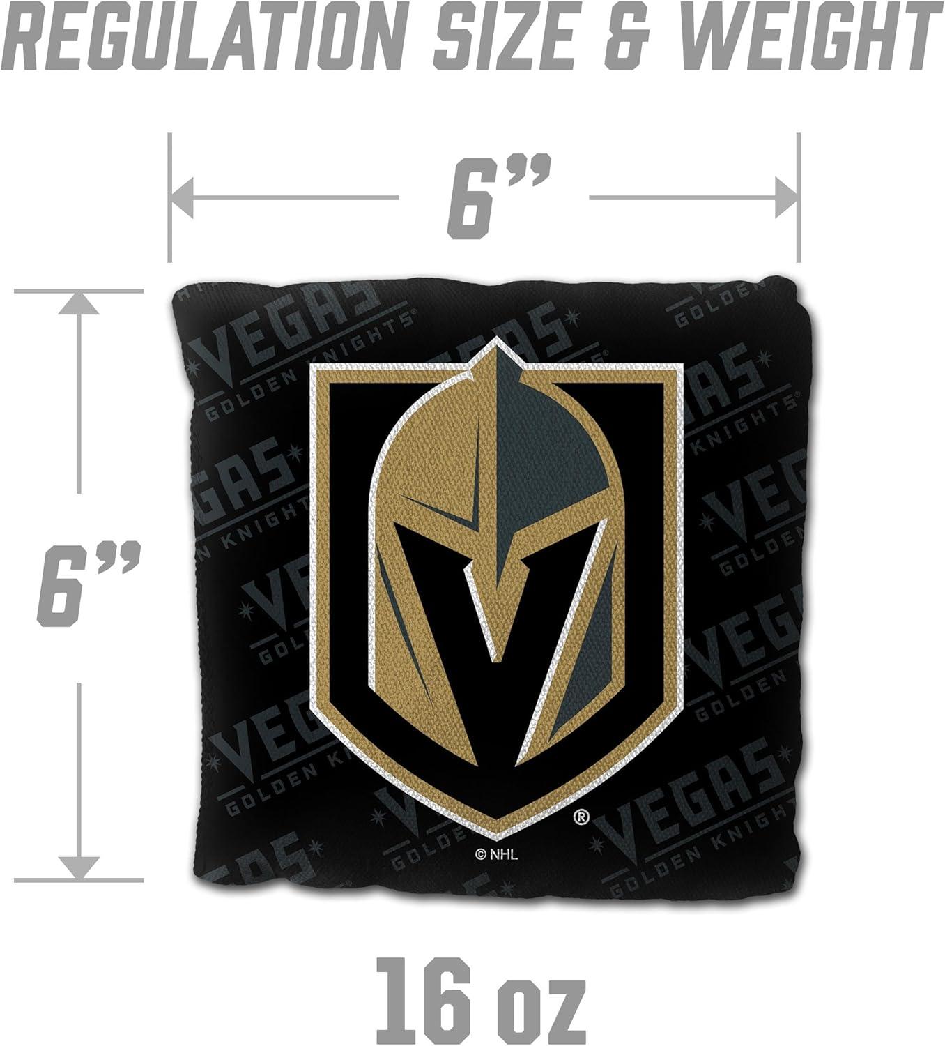 imageYouTheFan OfficiallyLicensed NHL Set of 4 Cornhole Bags All Weather Regulation 6 x 6 Size 16oz Weight Designed in USAVegas Golden Knights Black