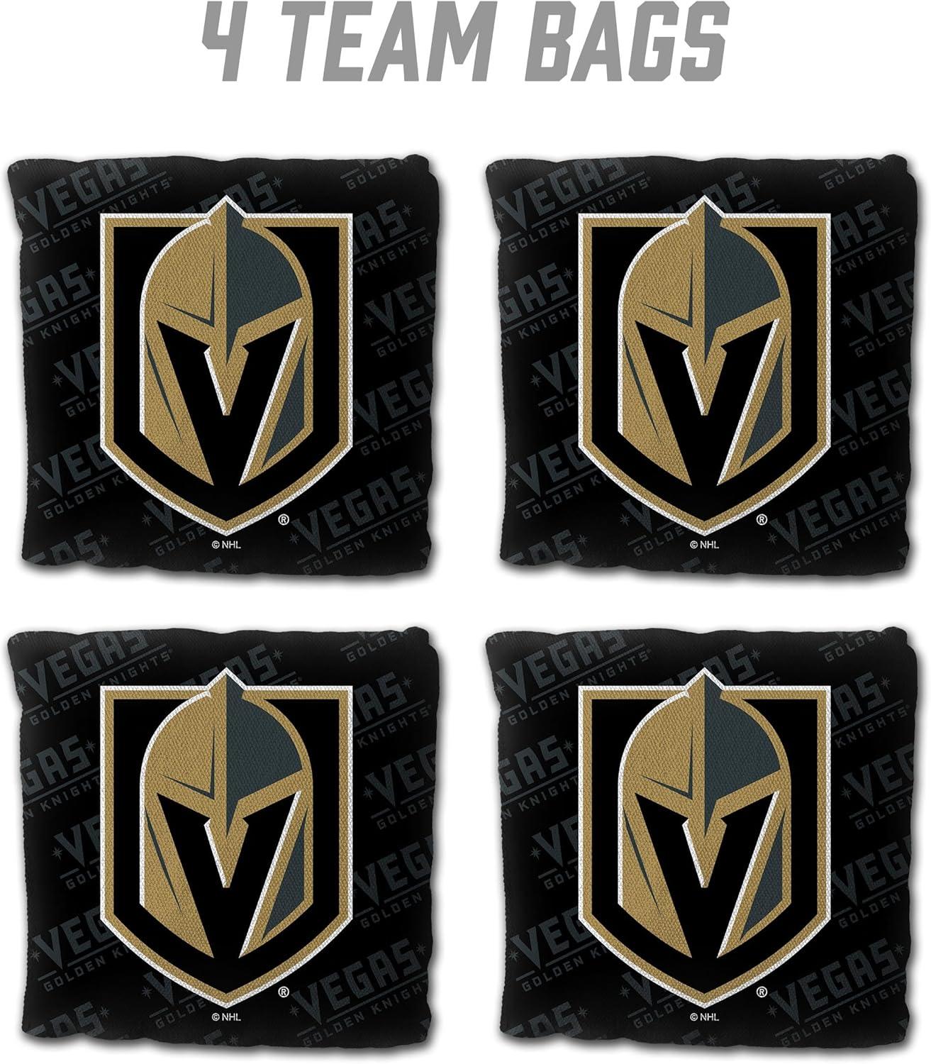 imageYouTheFan OfficiallyLicensed NHL Set of 4 Cornhole Bags All Weather Regulation 6 x 6 Size 16oz Weight Designed in USAVegas Golden Knights Black