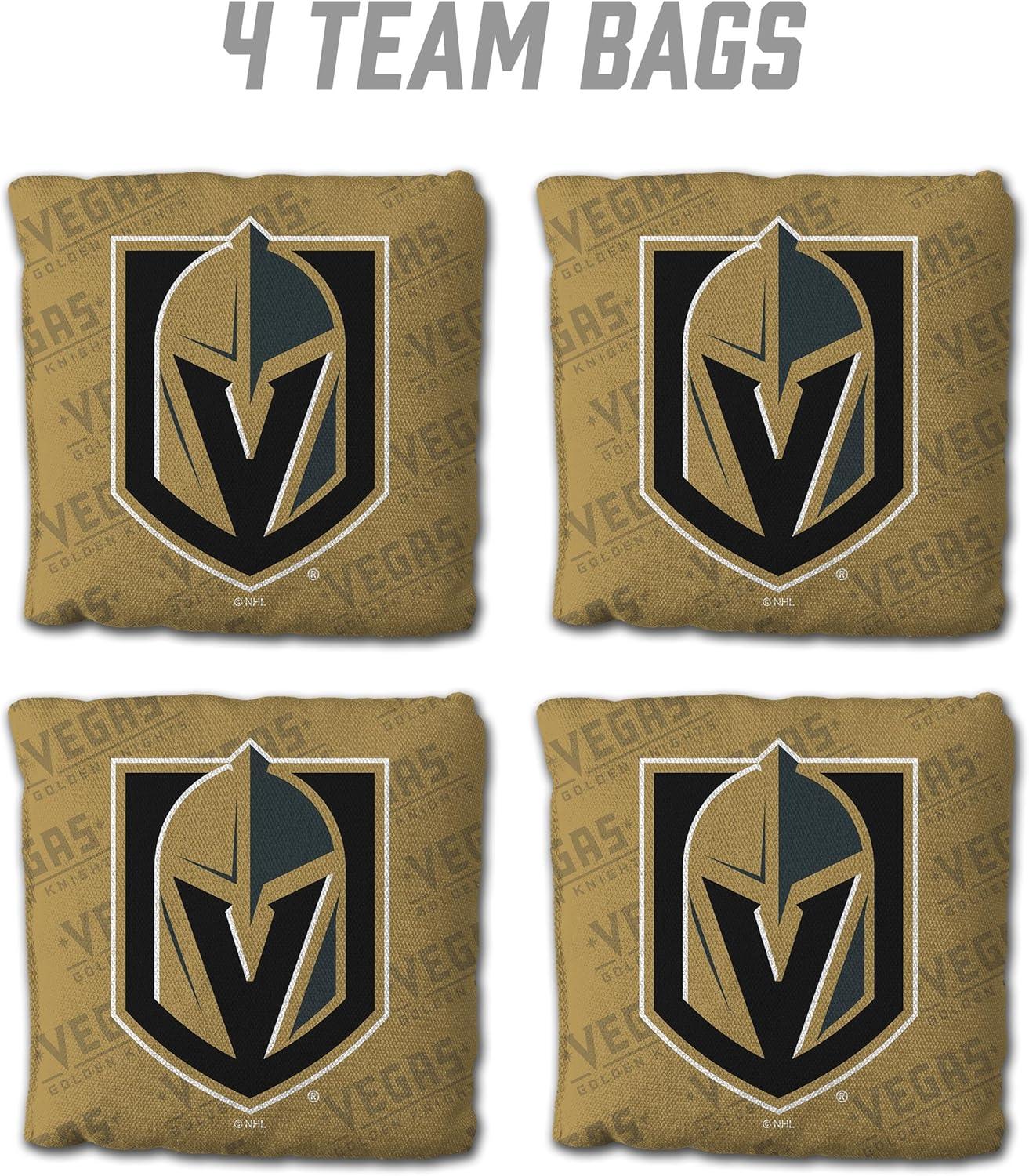 imageYouTheFan OfficiallyLicensed NHL Set of 4 Cornhole Bags All Weather Regulation 6 x 6 Size 16oz Weight Designed in USAVegas Golden Knights Gold