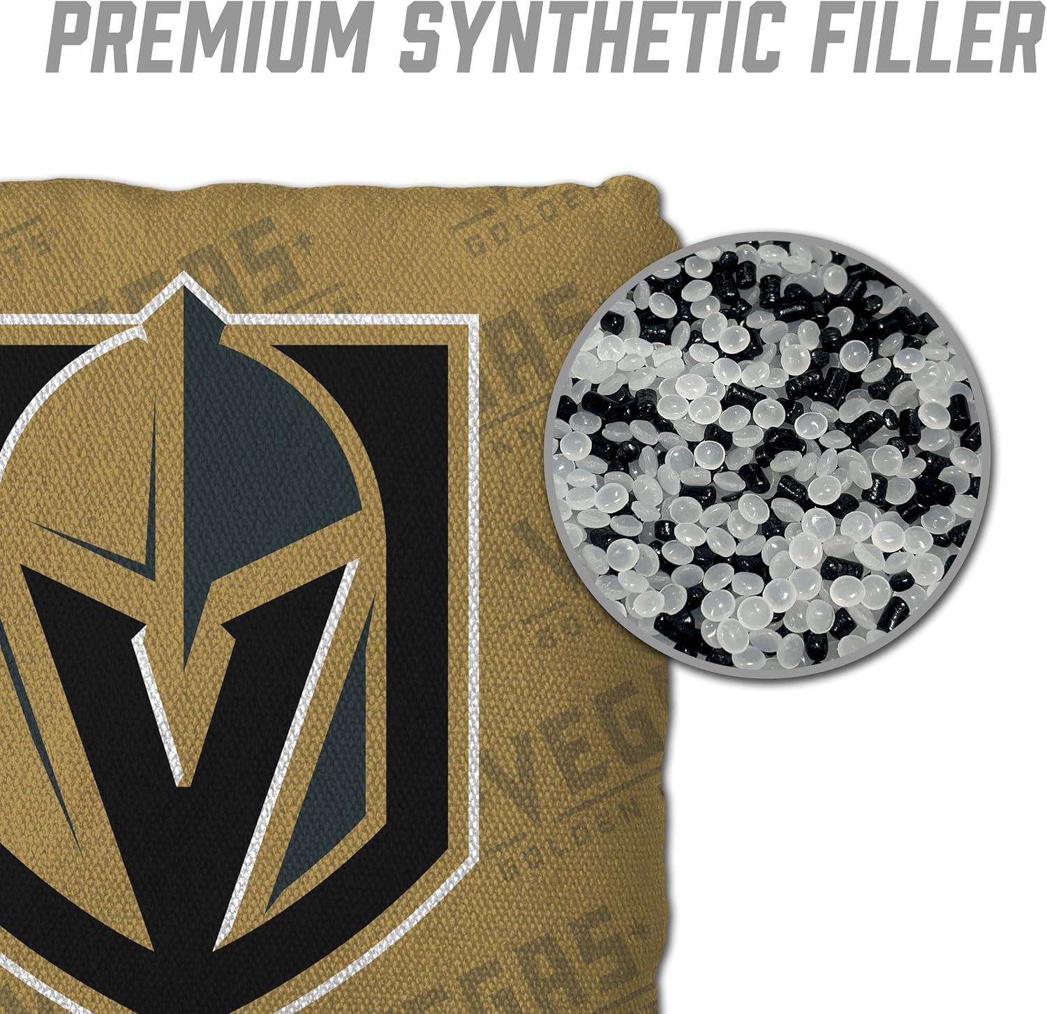 imageYouTheFan OfficiallyLicensed NHL Set of 4 Cornhole Bags All Weather Regulation 6 x 6 Size 16oz Weight Designed in USAVegas Golden Knights Gold