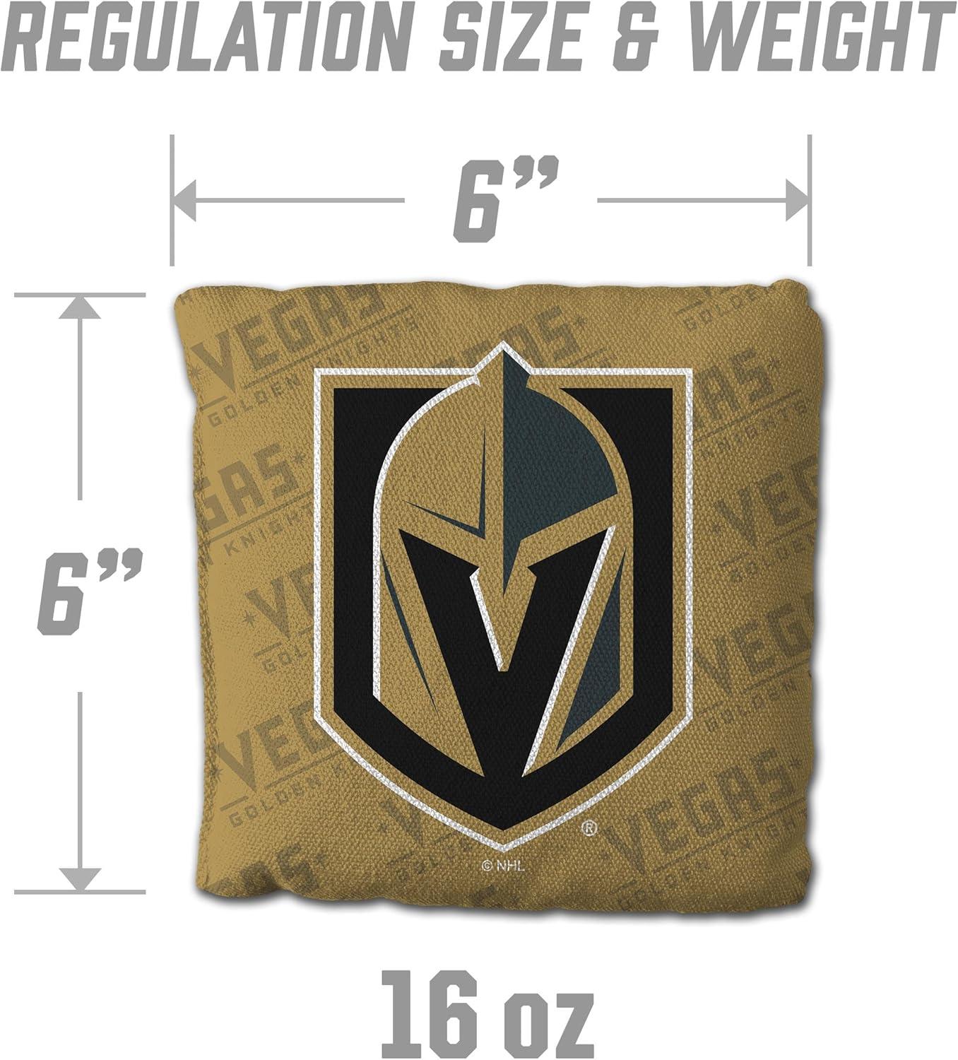 imageYouTheFan OfficiallyLicensed NHL Set of 4 Cornhole Bags All Weather Regulation 6 x 6 Size 16oz Weight Designed in USAVegas Golden Knights Gold