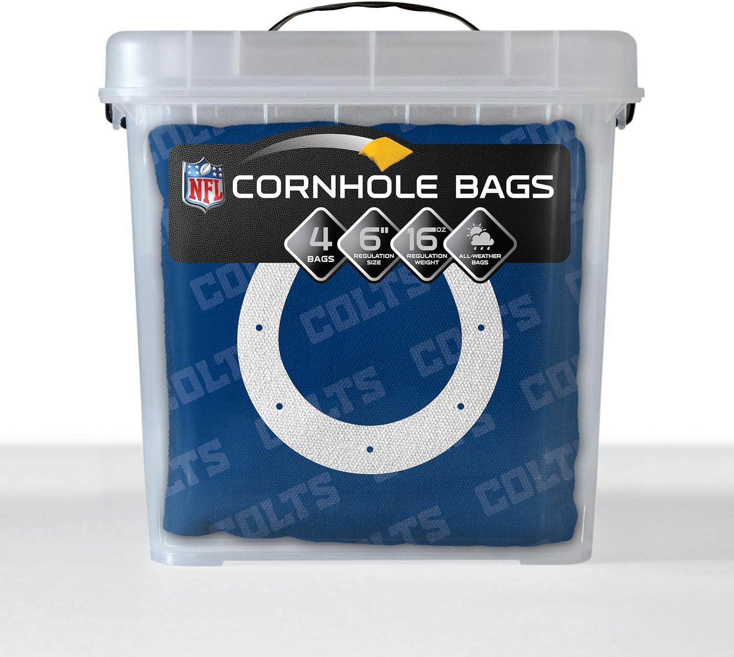 imageYouTheFan Officiallylicensed NFL Set of 4 Cornhole Bags All Weather regulation 6 x 6 size Designed in USAIndianapolis Colts Blue