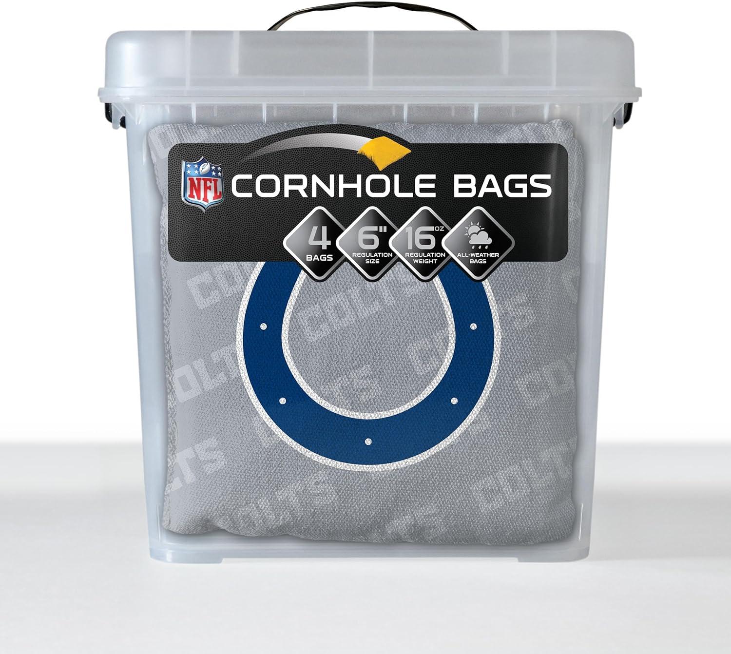 imageYouTheFan Officiallylicensed NFL Set of 4 Cornhole Bags All Weather regulation 6 x 6 size Designed in USAIndianapolis Colts Grey