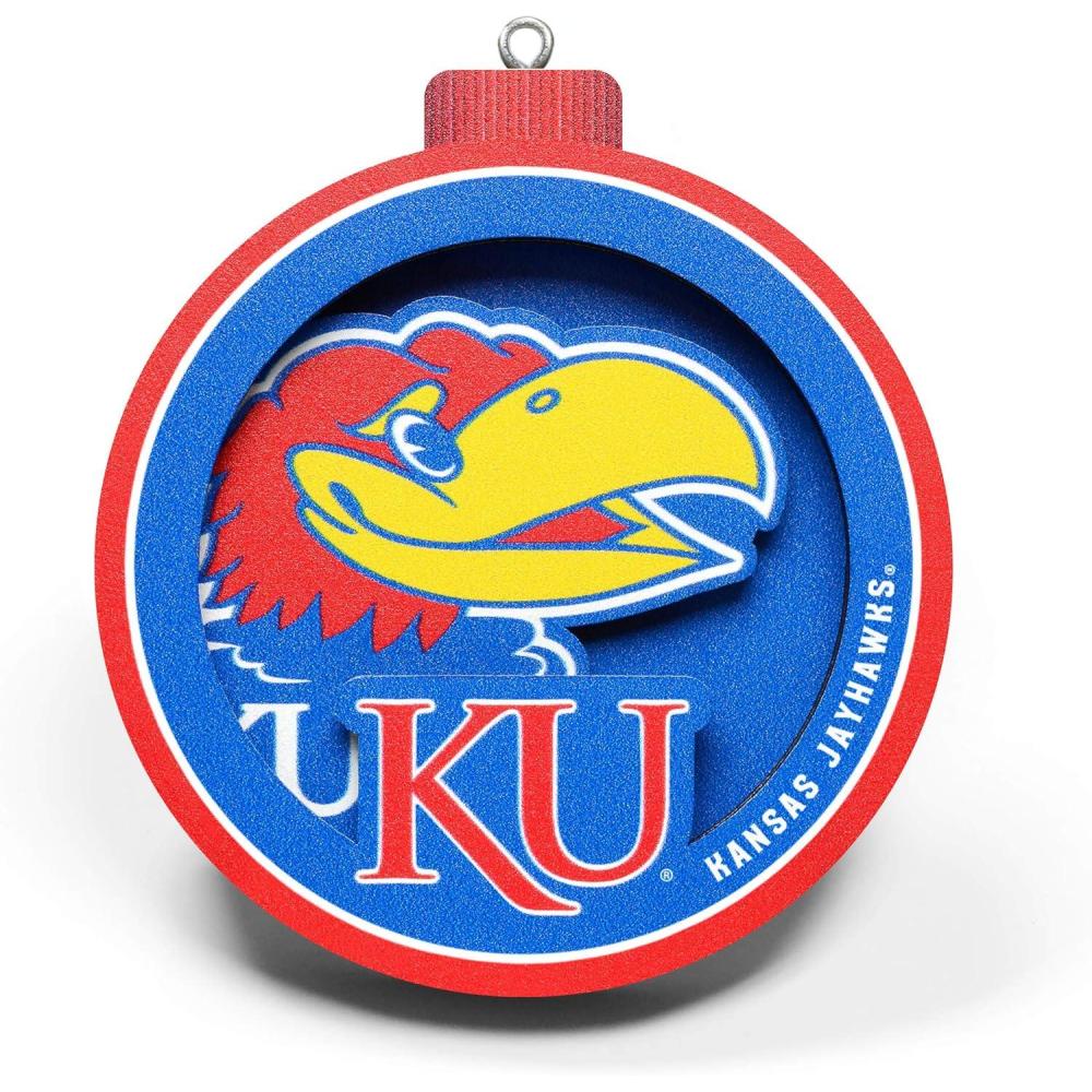 imageYouTheFan NCAA 3D Logo Series OrnamentKansas Jayhawks