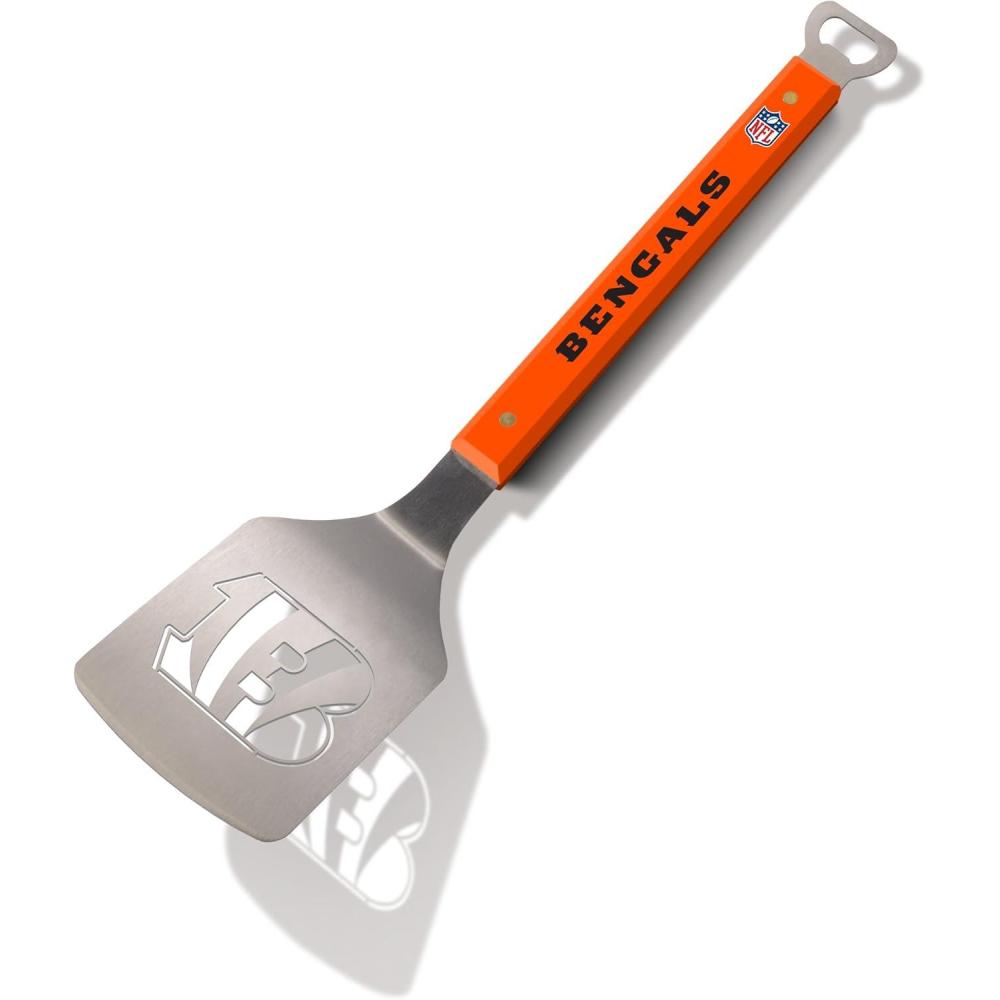 imageYouTheFan NFL 18quot Stainless Steel Sportula Spatula with Bottle OpenerCincinnati Bengals