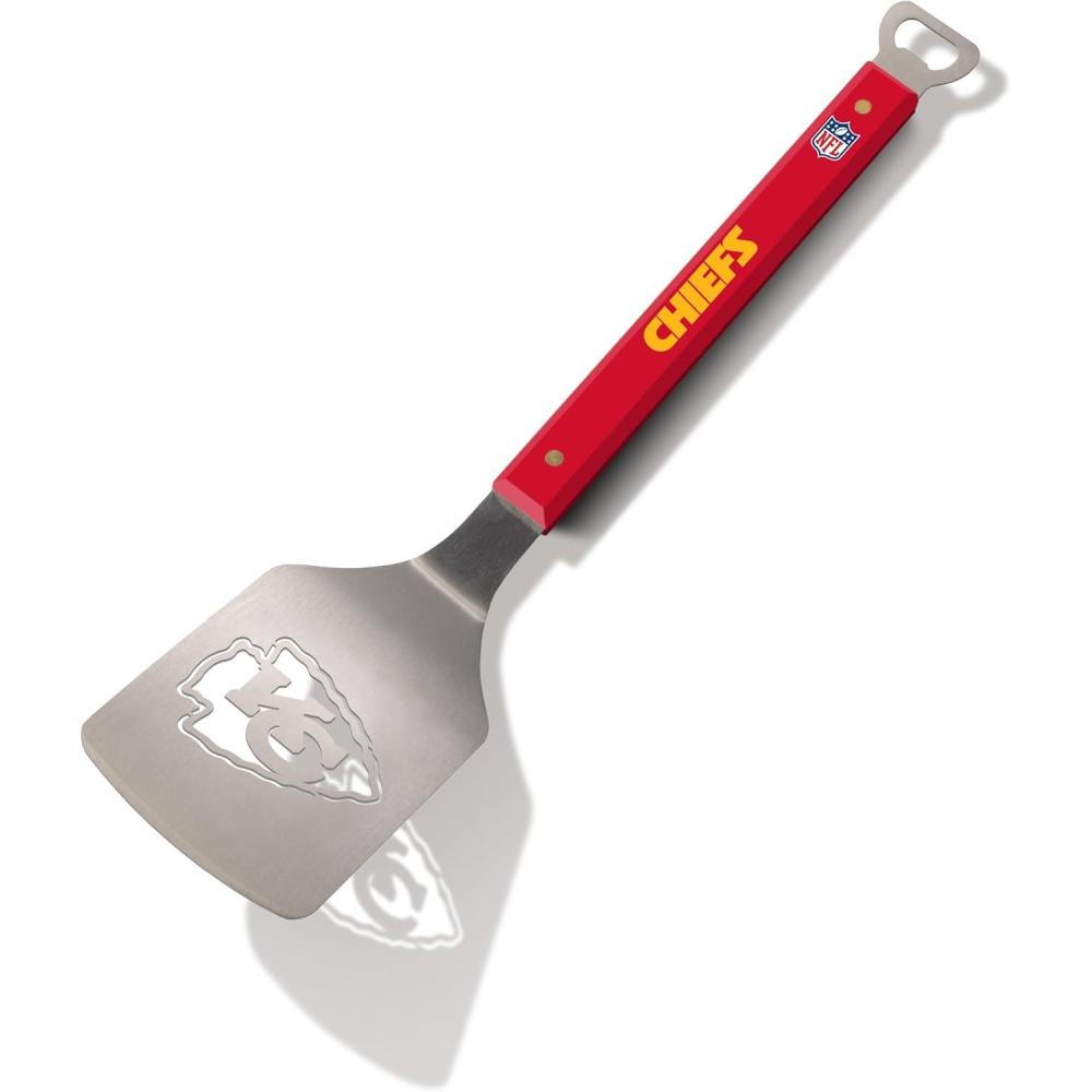 imageYouTheFan NFL 18quot Stainless Steel Sportula Spatula with Bottle OpenerKansas City Chiefs