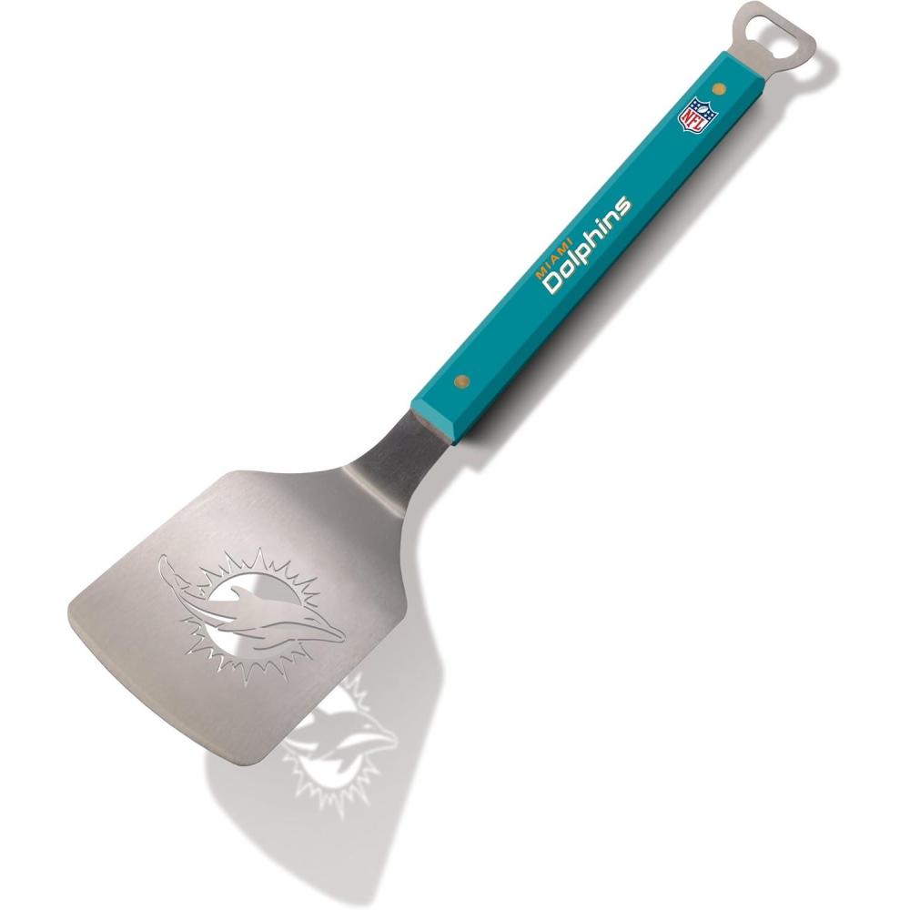 imageYouTheFan NFL 18quot Stainless Steel Sportula Spatula with Bottle OpenerMiami Dolphins