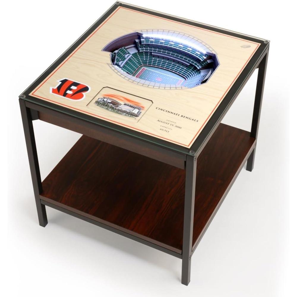 imageYouTheFan NFL 25Layer StadiumViews Lighted End TableCincinnati Bengals