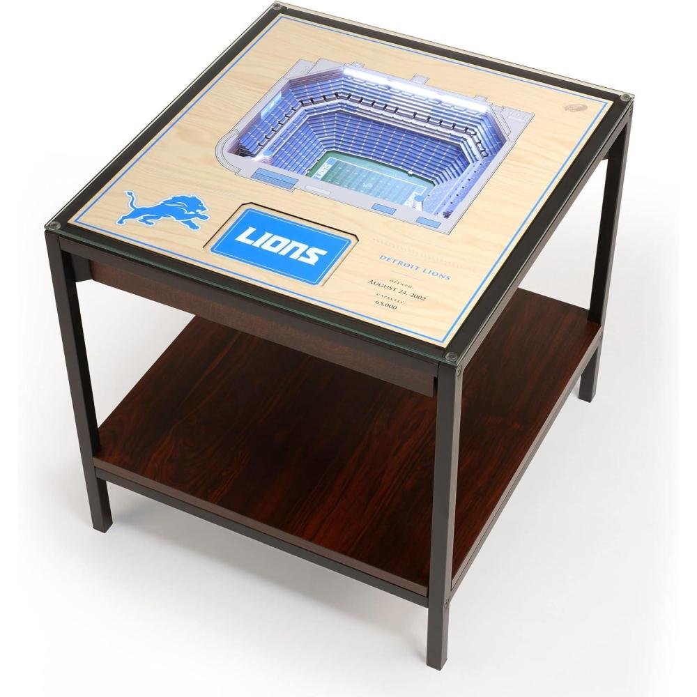 imageYouTheFan NFL 25Layer StadiumViews Lighted End TableDetroit Lions
