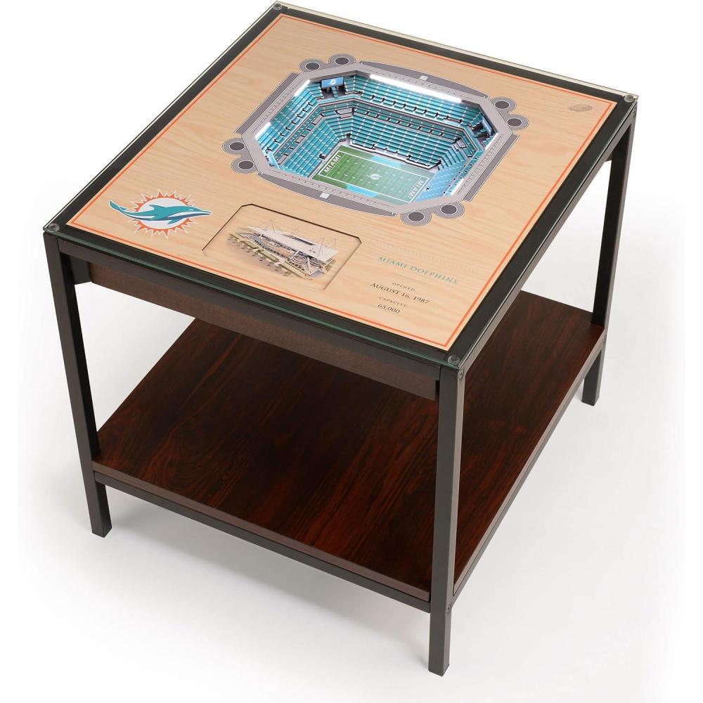 imageYouTheFan NFL 25Layer StadiumViews Lighted End TableMiami Dolphins